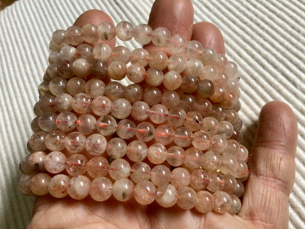 6mm Sunstone Bead Bracelet