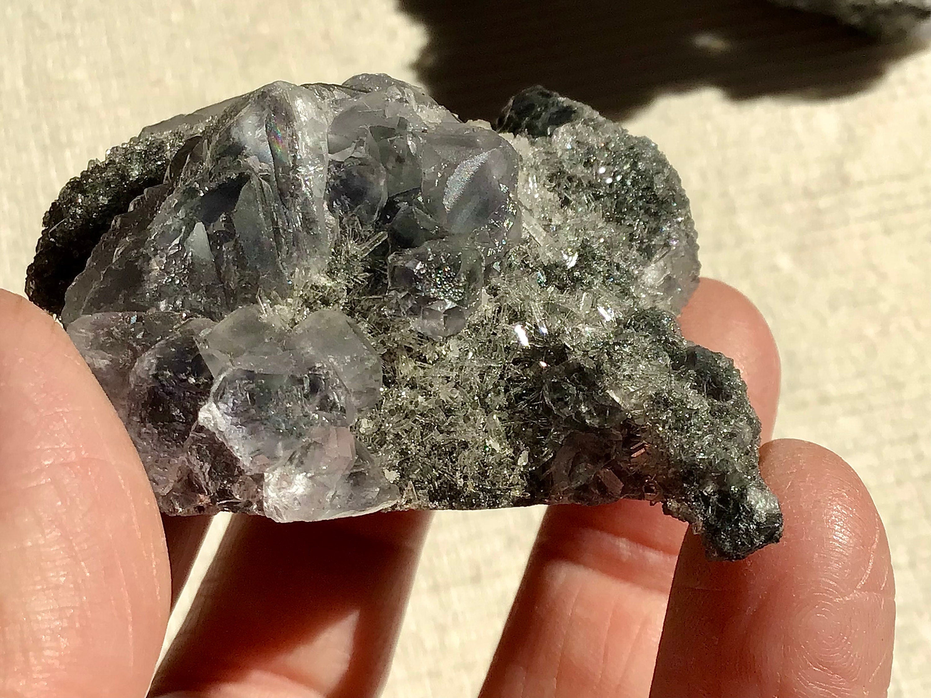 126g Fujian Fluorite on Needle Quartz Specimen 3