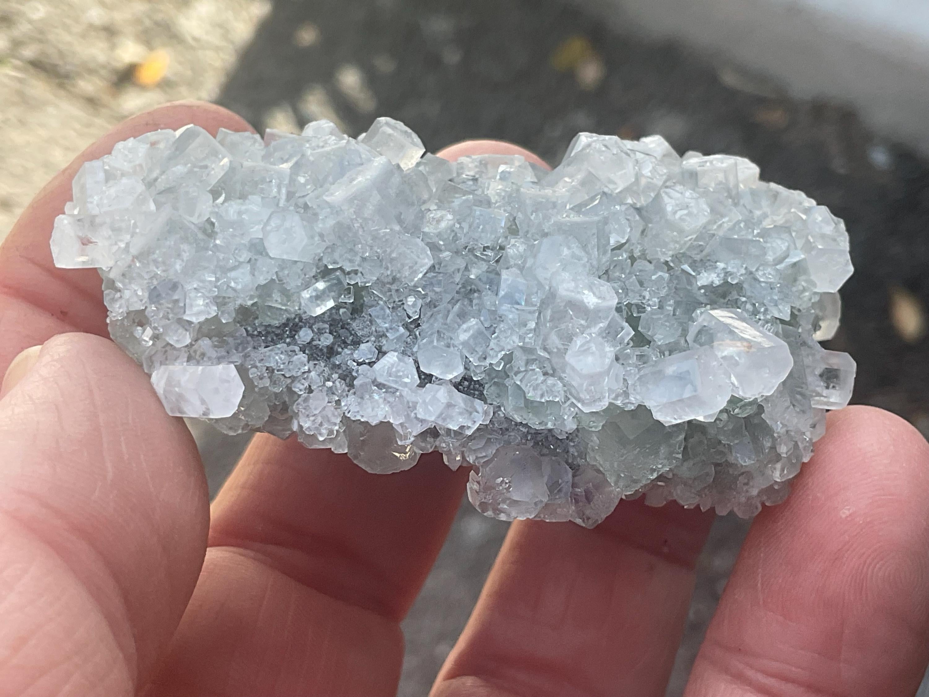 86g Clear Columnar Calcite with Quartz Specimen 1C from Fujian, China