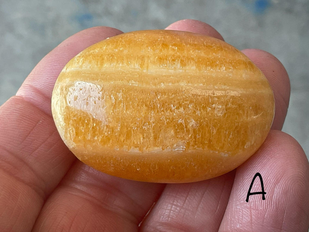 38g “Orange Fire” Calcite Palmstone Group 1