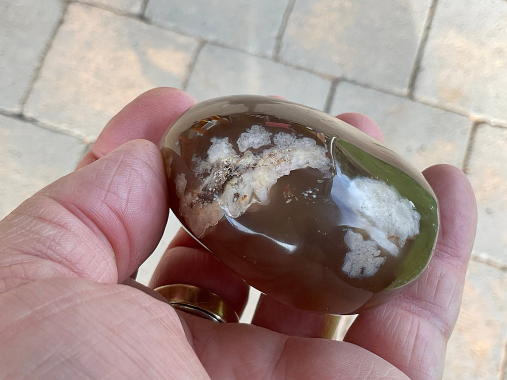 178g Flower Agate Palmstone 11B