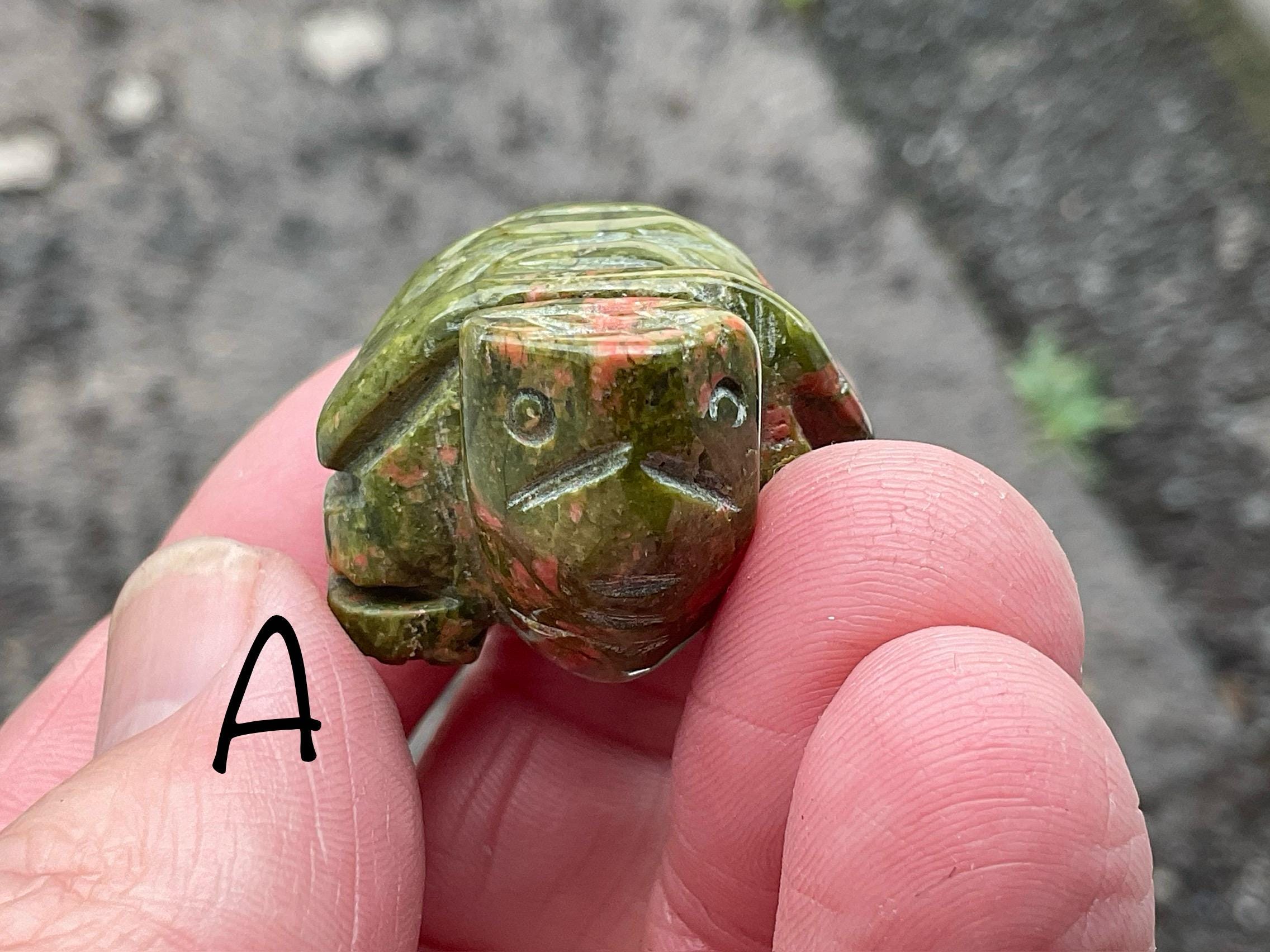 Unakite Small Carved Turtle Group 1