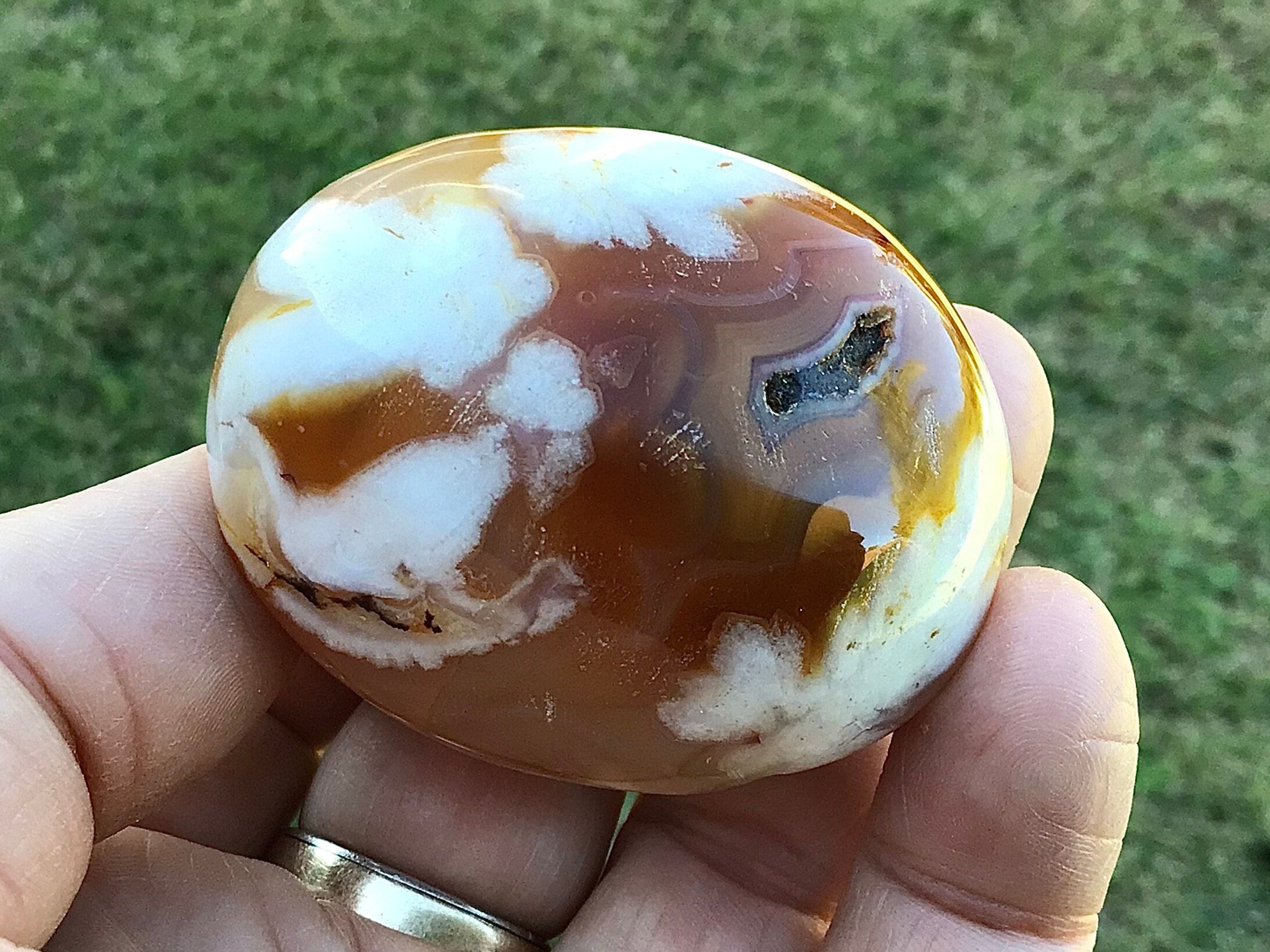 87g Flower Agate Palmstone 5B