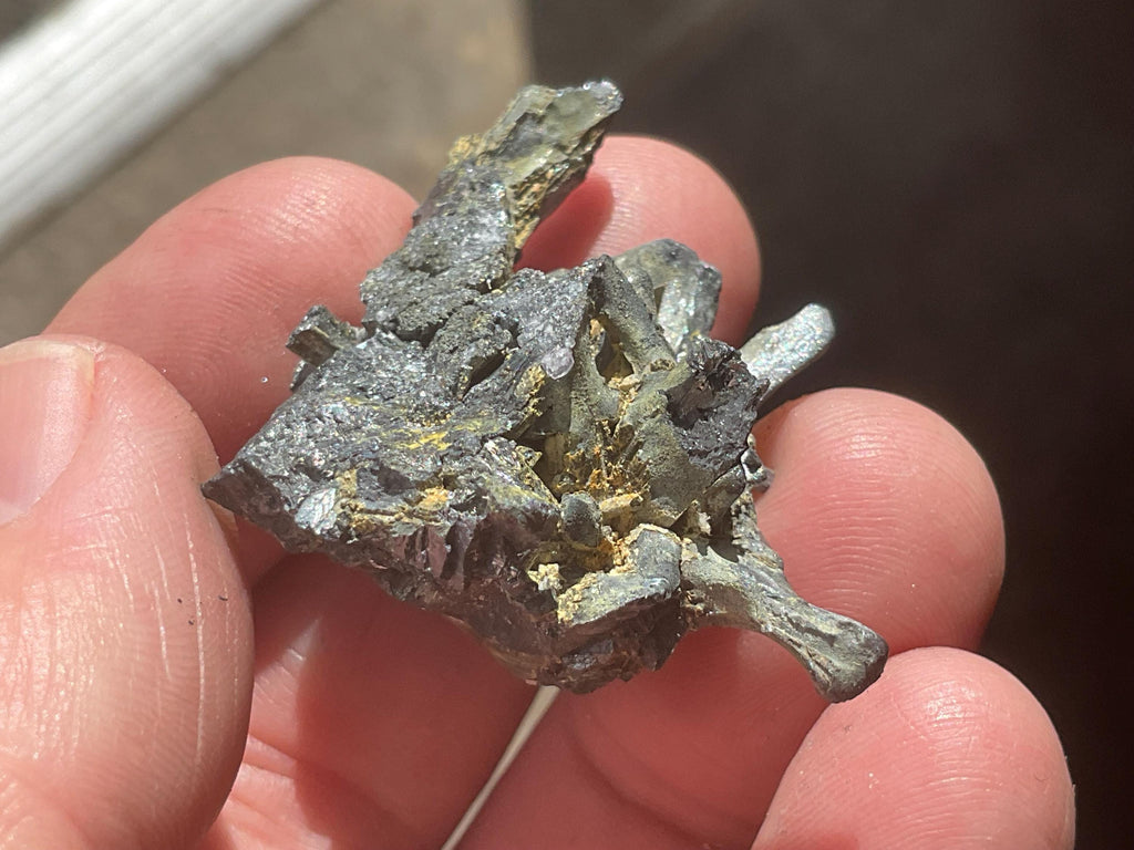 22g Botryoidal Fluorite with Valentinite on Stibnite Specimen 4C from Jiangxi, China