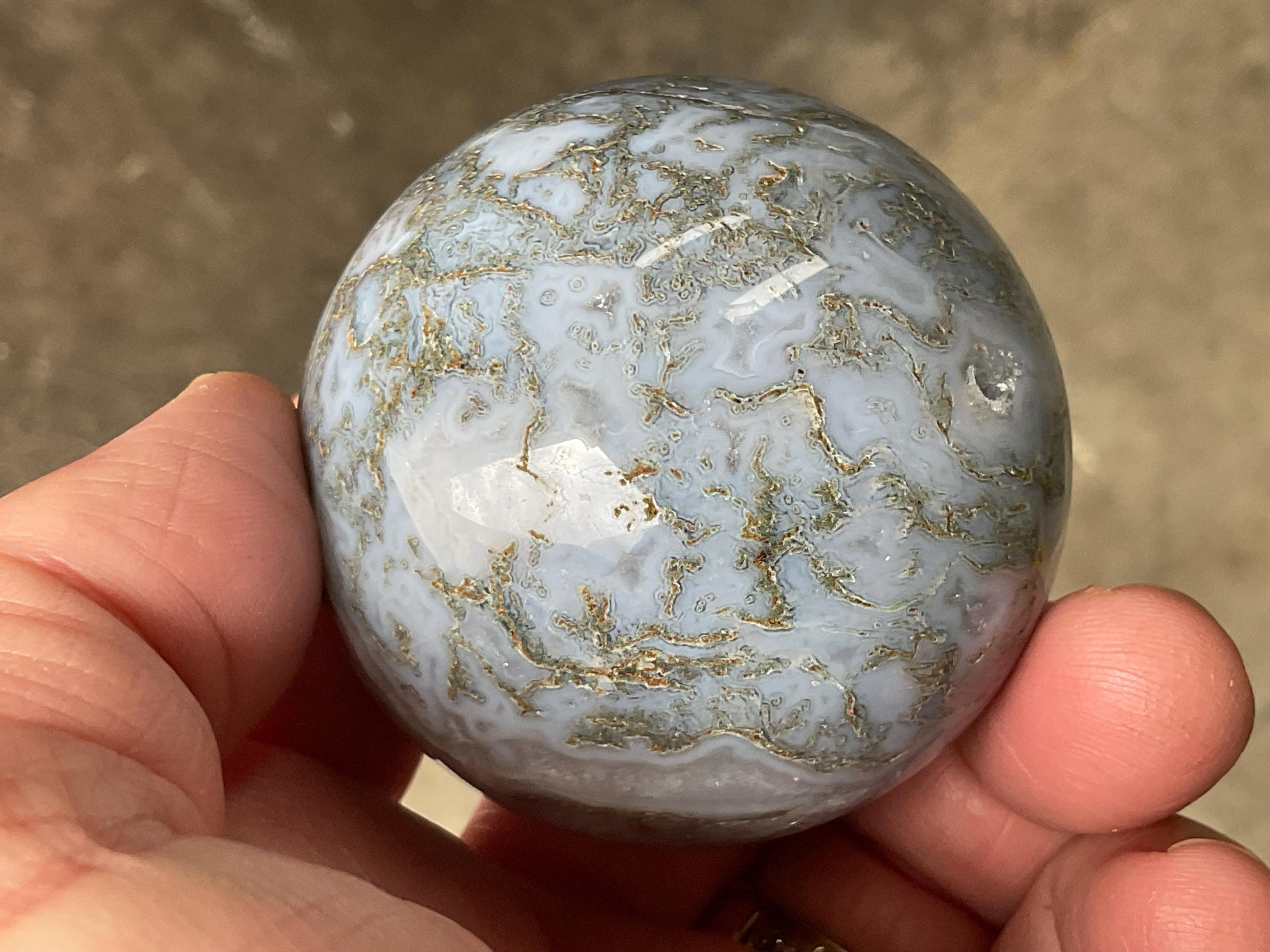 222g Moss Agate Sphere 5A