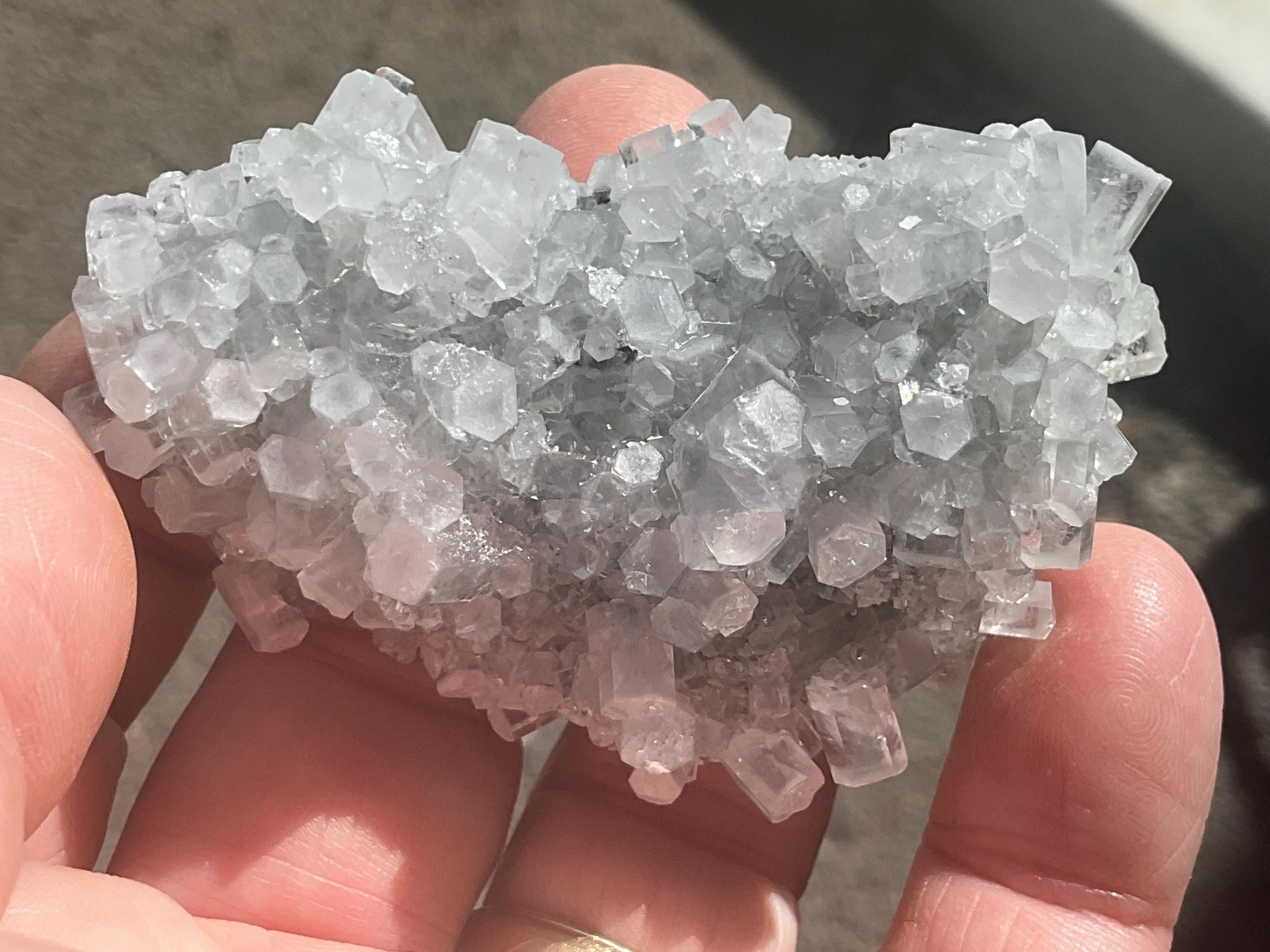 86g Clear Columnar Calcite with Quartz Specimen 1C from Fujian, China