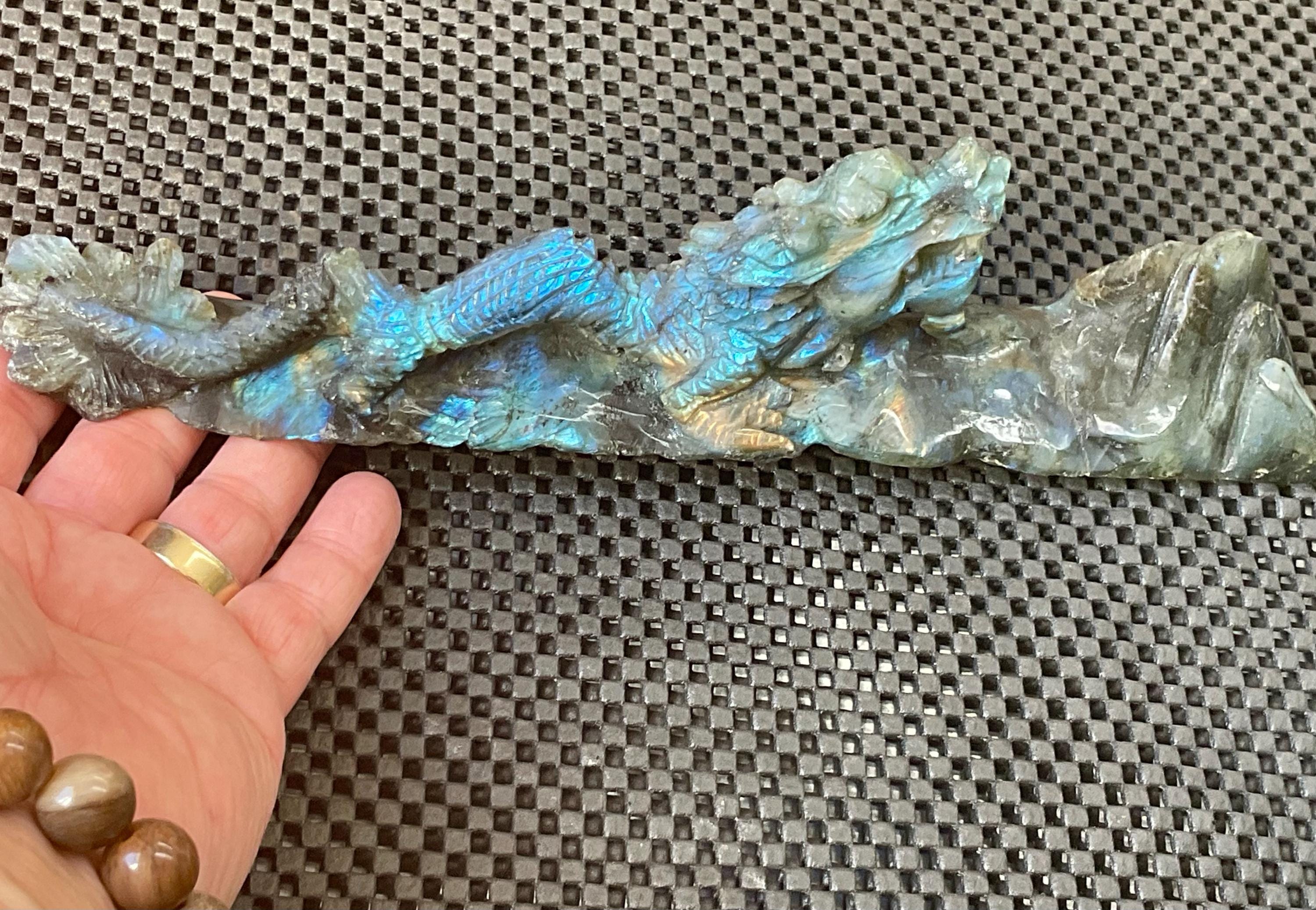 396g Labradorite Dragon Carving