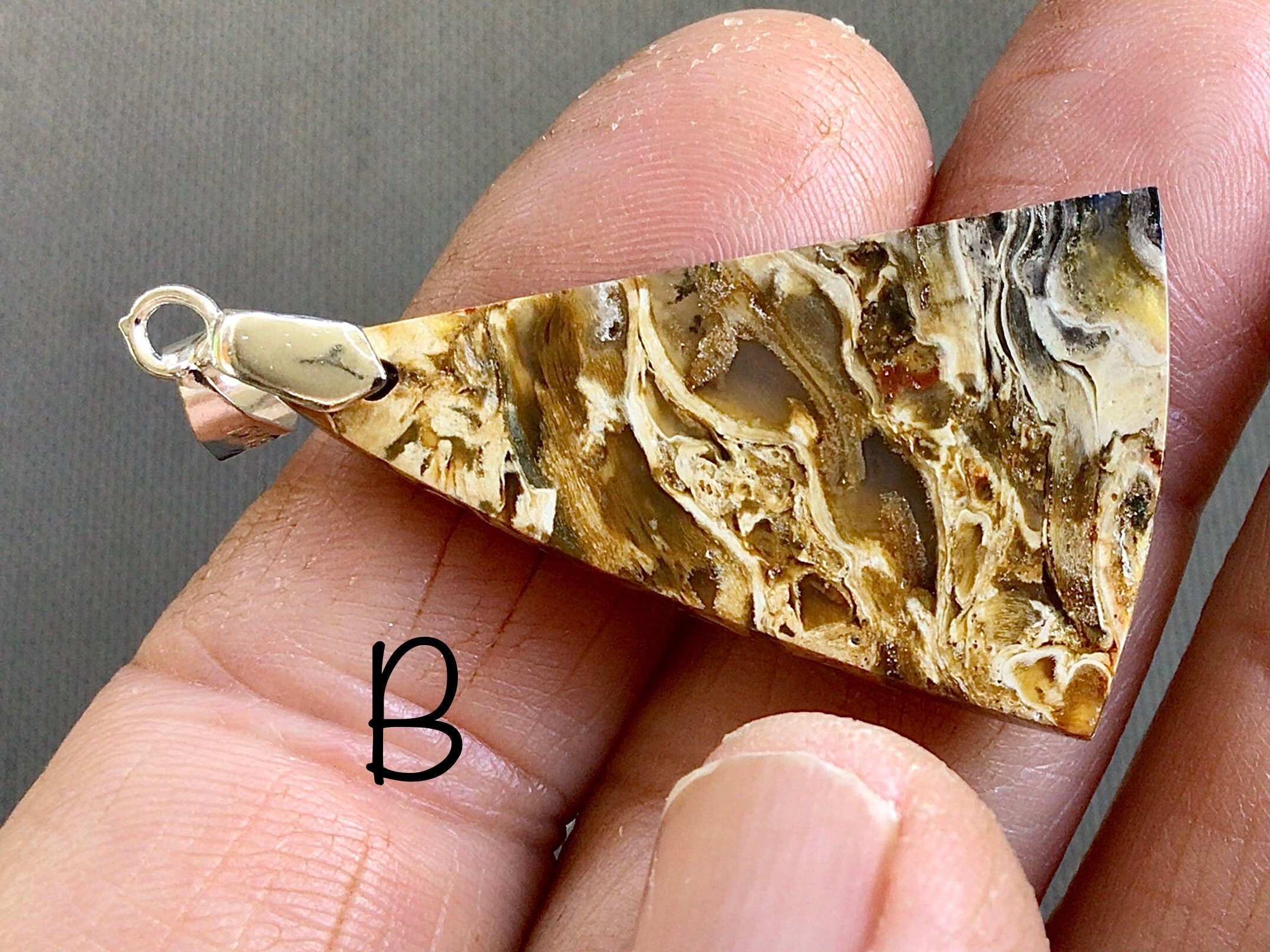 Indonesian Fossilised Palm Tree Pendants Group 6