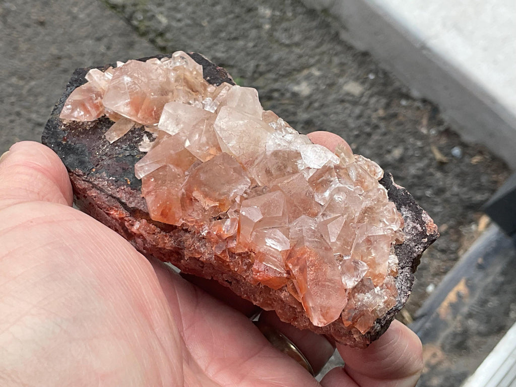 266g Blocky Calcite on Hematite Quartzite Specimen 3A from Hubei, China