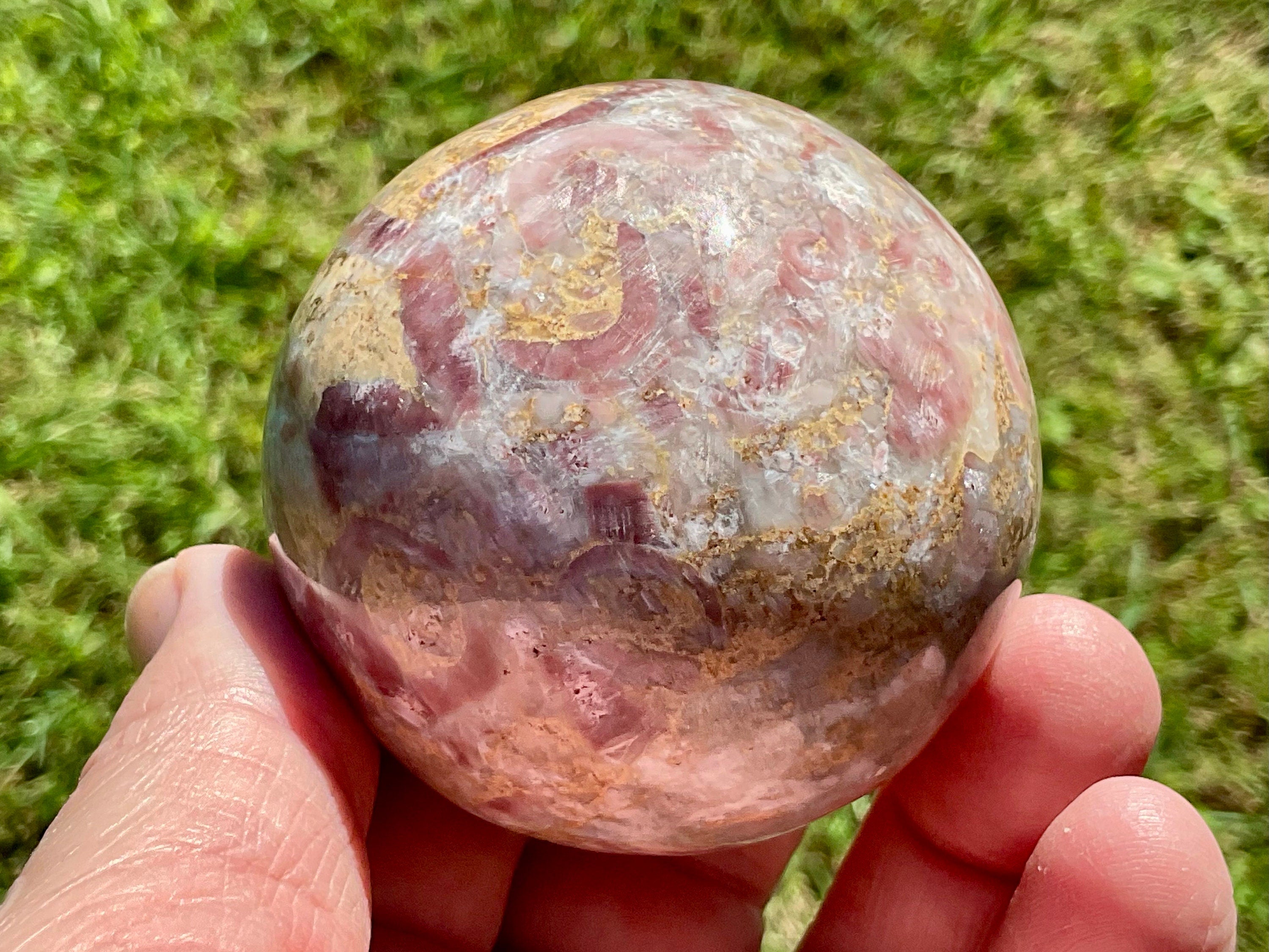 279g Strawberry Jasper Sphere 1A
