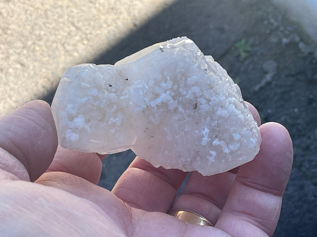 146g White Dolomite on White Calcite Specimen B from Hunan, China