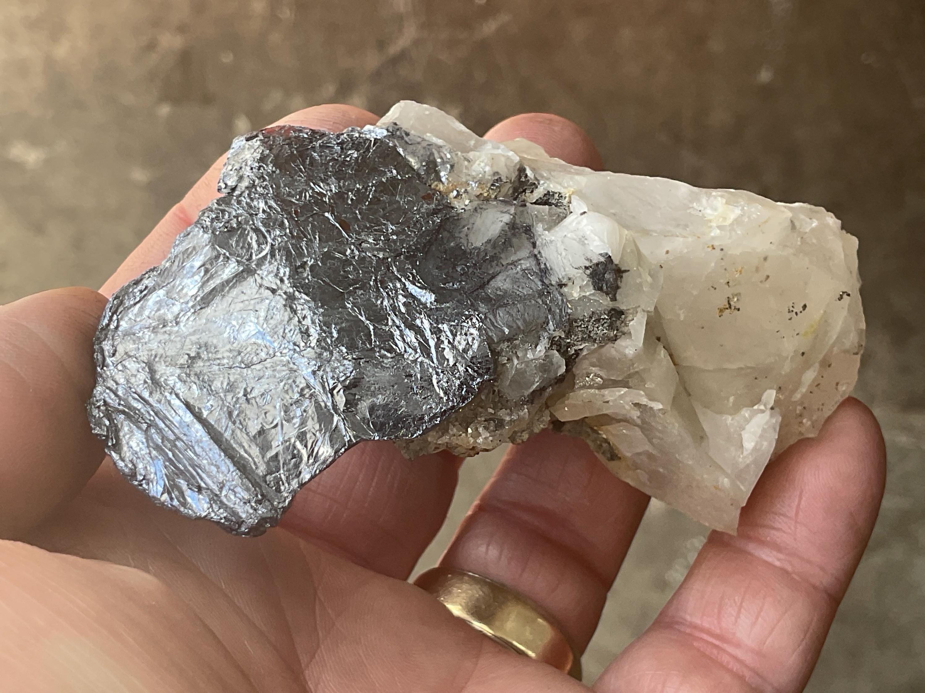 114g Australian Molybdenite on Quartz Specimen 2B