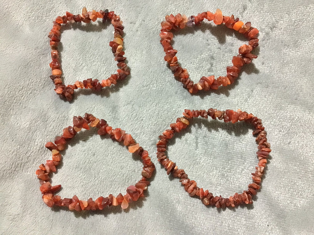 Carnelian Stone Chip Bracelet