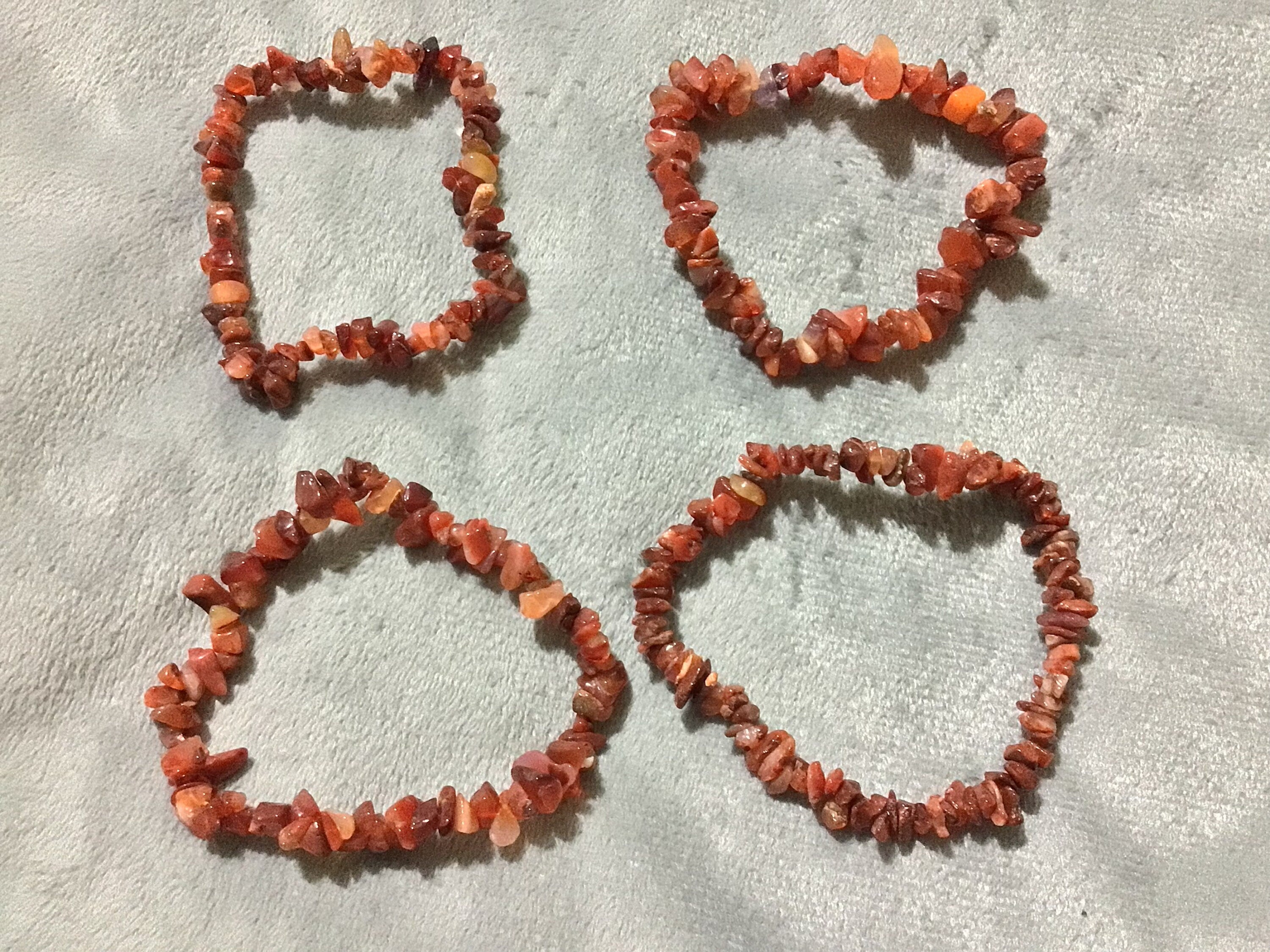 Carnelian Stone Chip Bracelet
