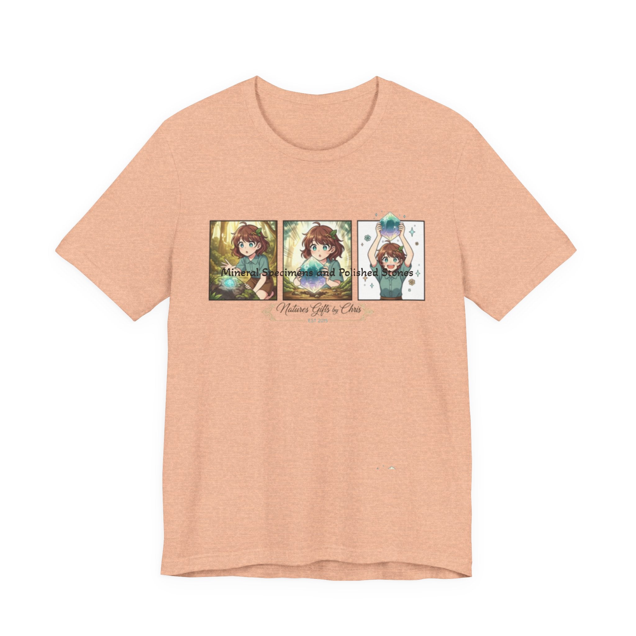 Mineral Specimens & Polished Stones Tee — Vintage Crystal Collector Graphic T-Shirt