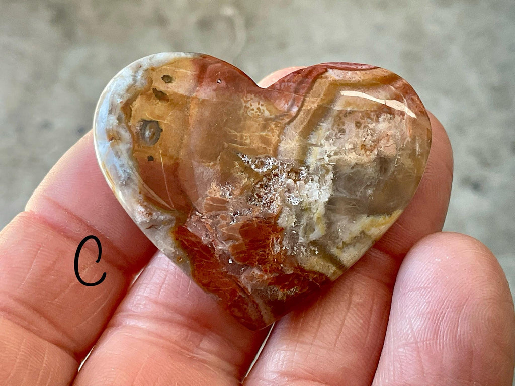 Mexican Crazy Lace Agate Heart Group 4