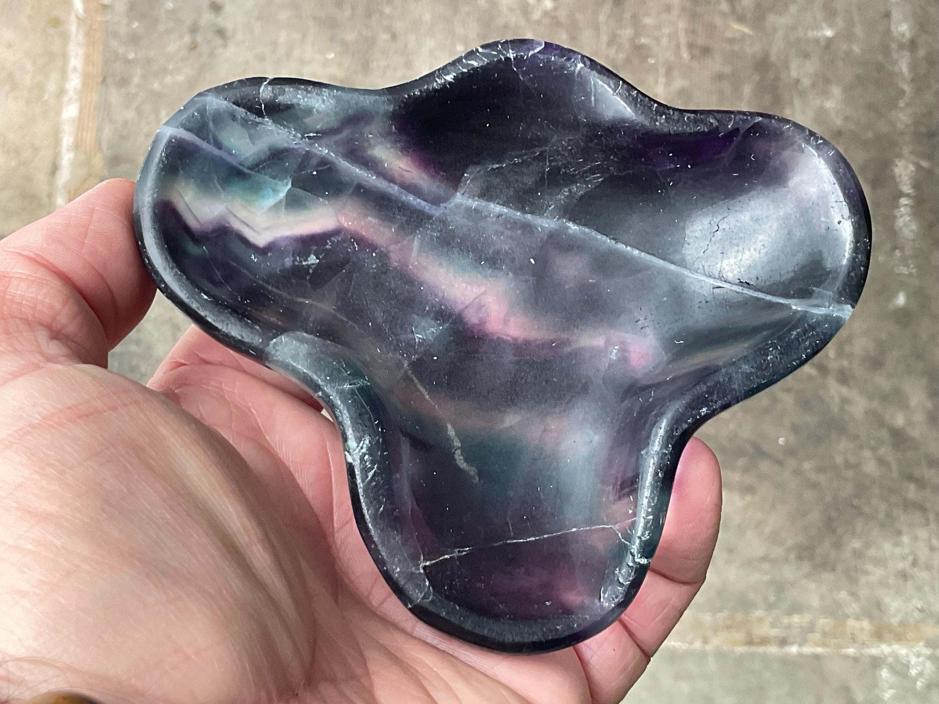 304g Rainbow Fluorite Freeform Bowl 2B