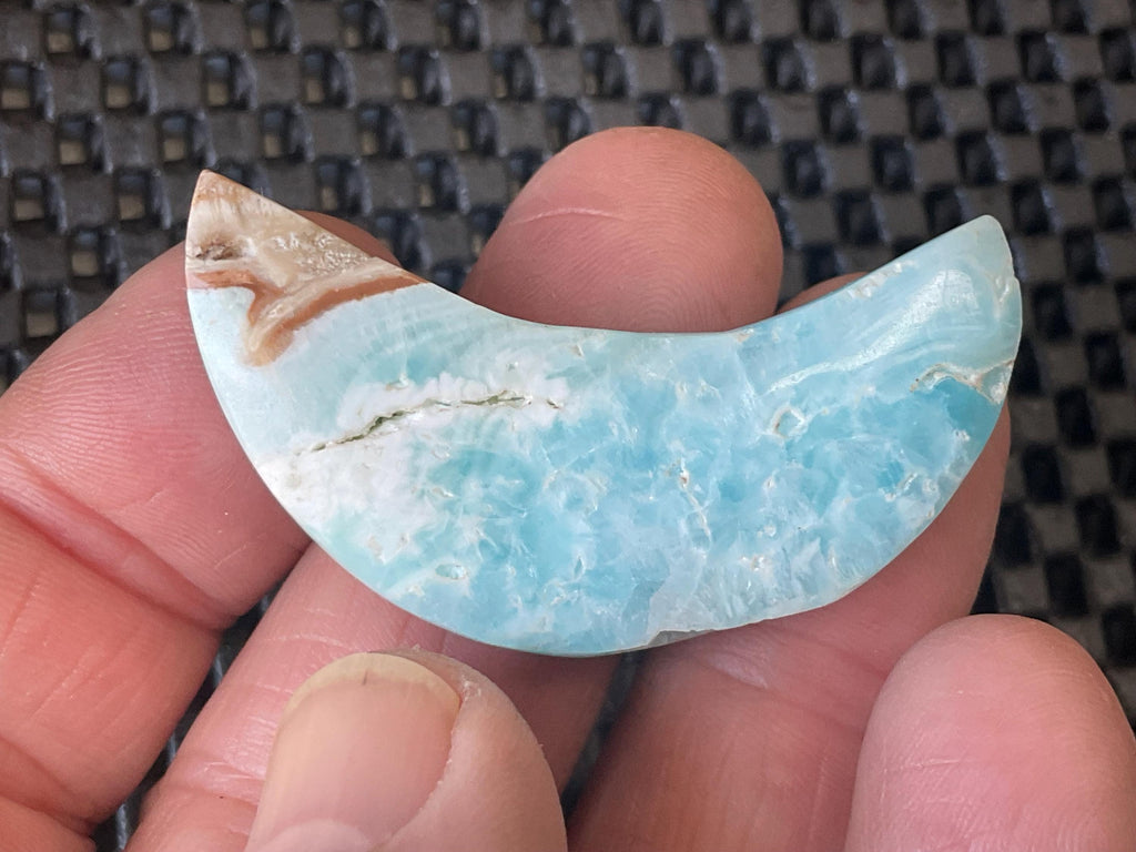 16g “Caribbean Blue” Calcite Crescent Moon