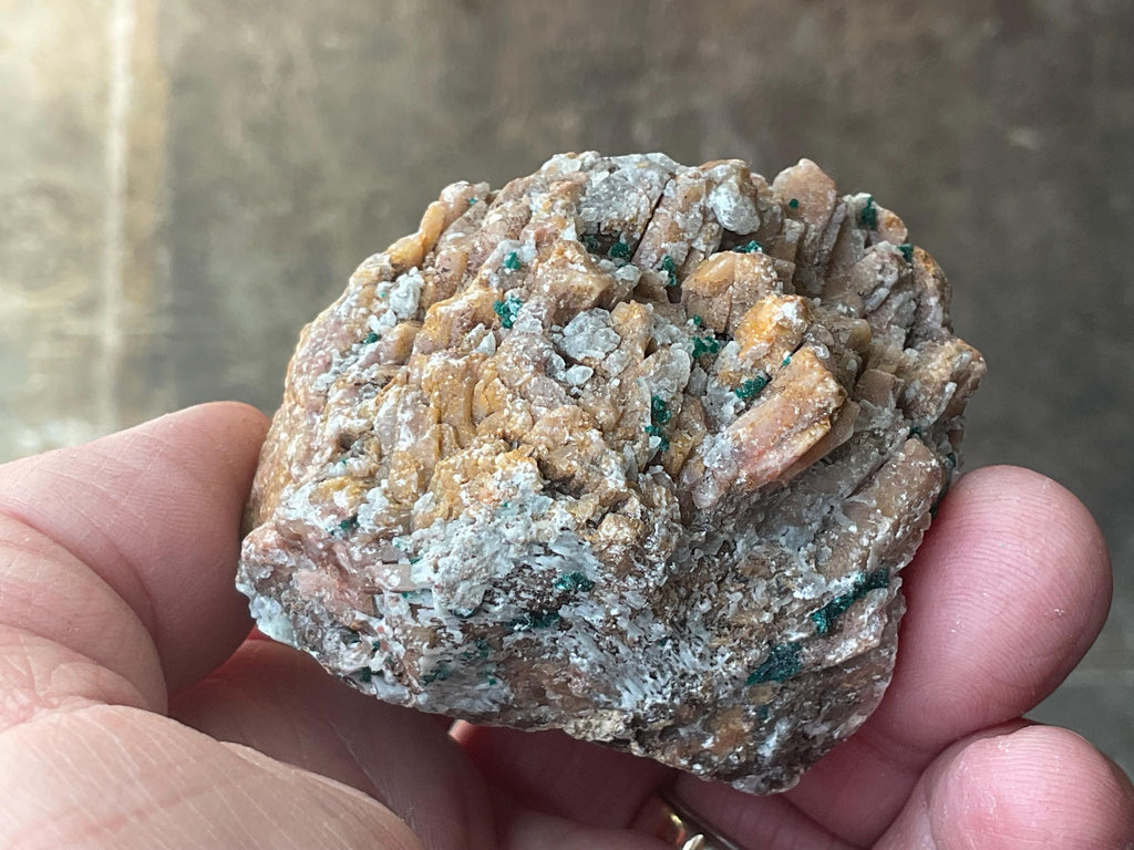 282g Malachite and Selenite on Dolomite Matrix Specimen 1C from Morocco