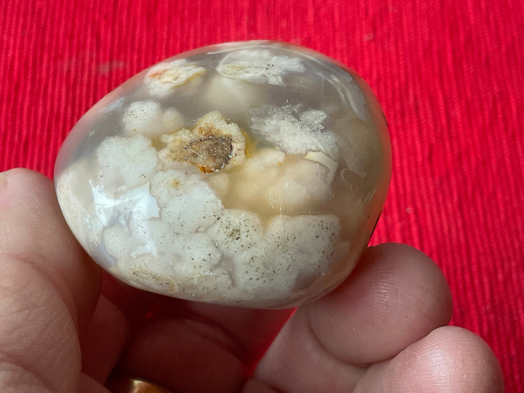 122g Flower Agate Palmstone 9B