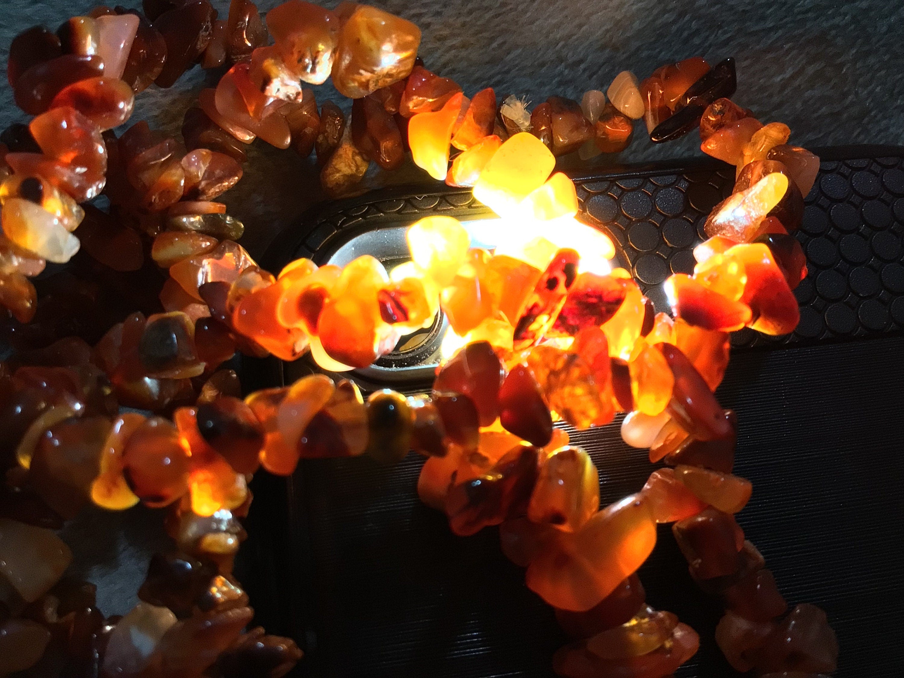 Carnelian Stone Chip Bracelet