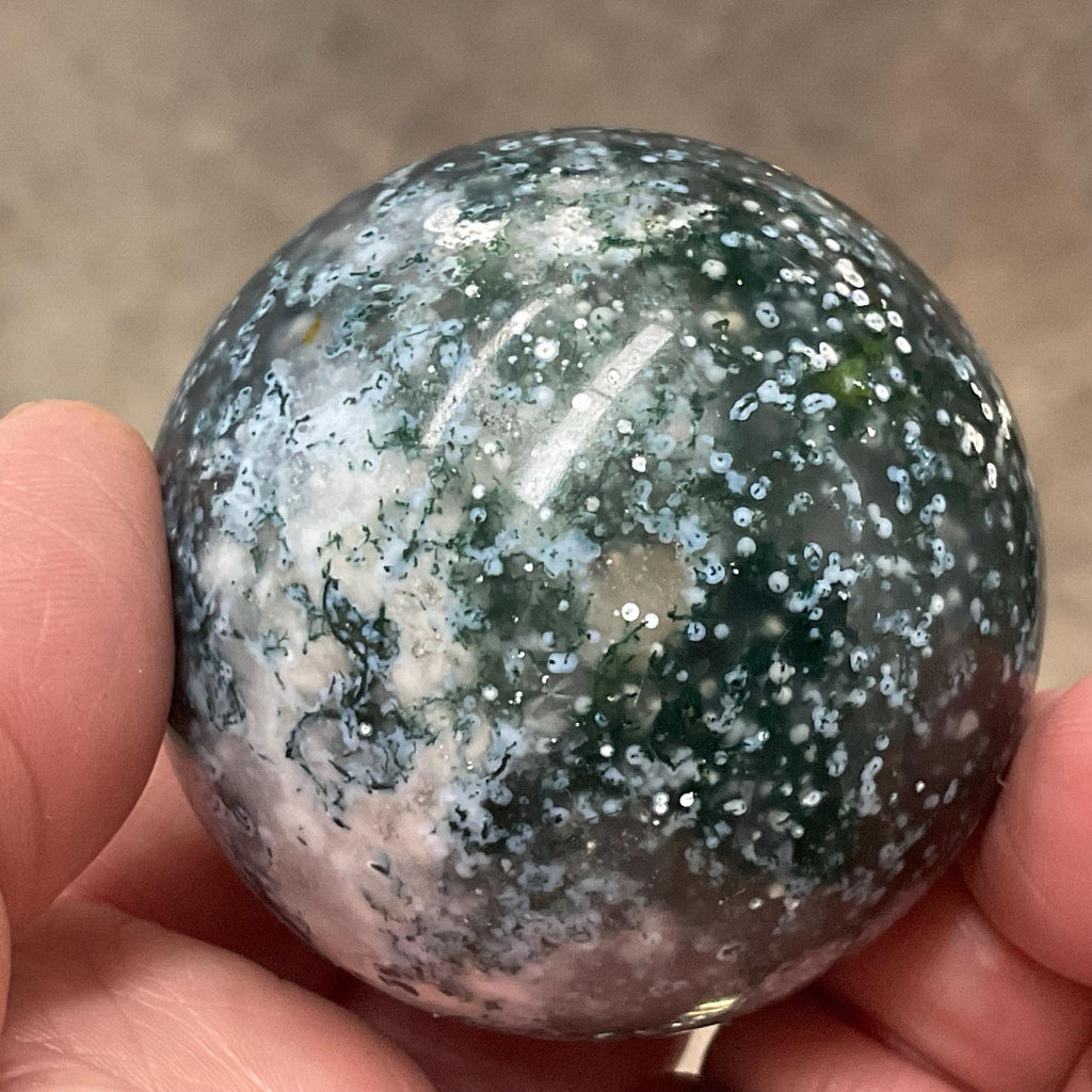 166g Moss Agate Sphere 4A