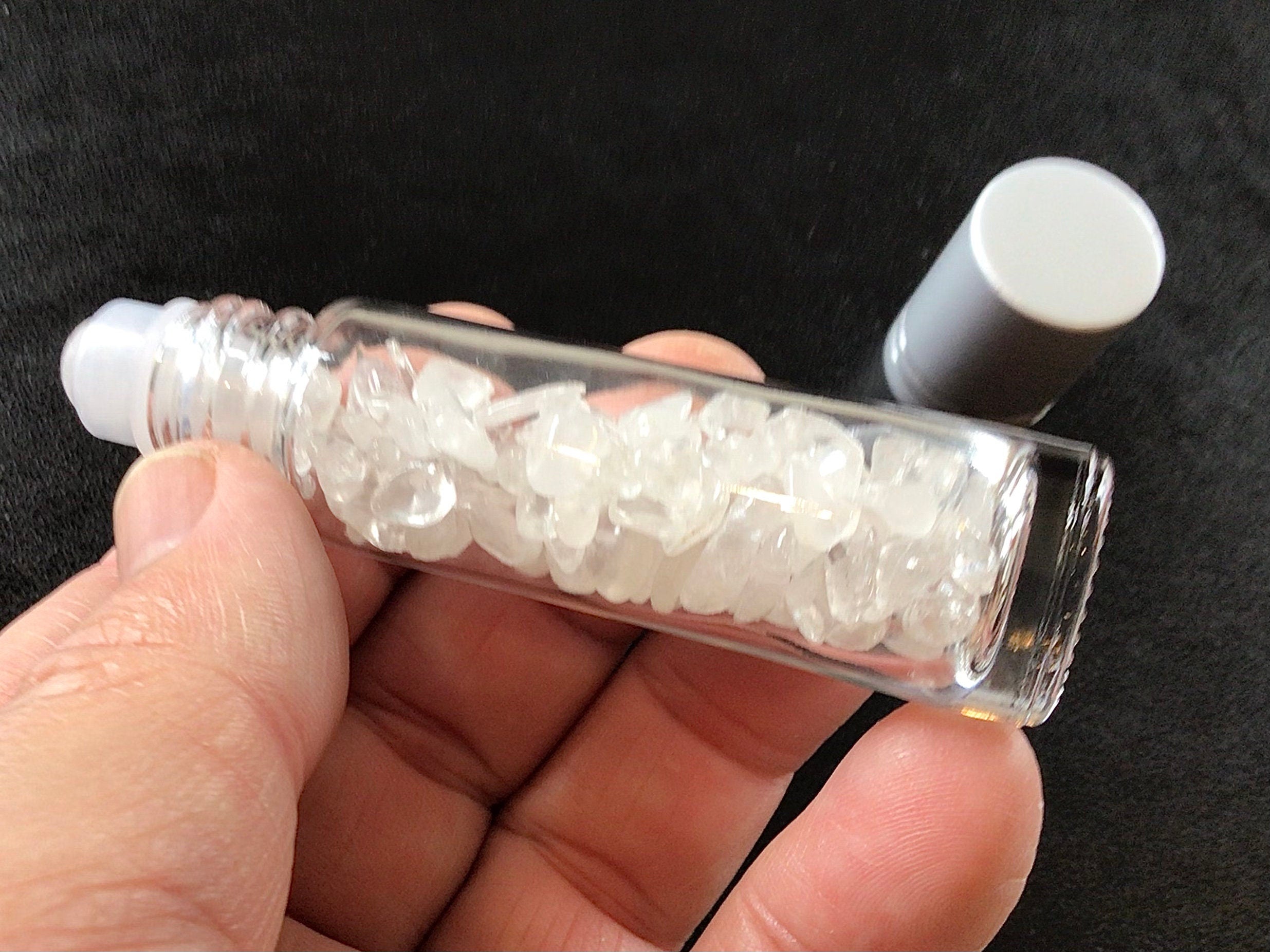 40g Clear Quartz Crystal Chip Roller Bottle