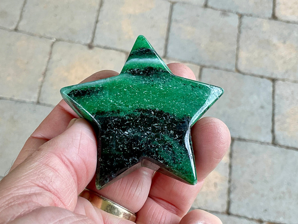 79g Ruby in Zoisite Polished Star 2E