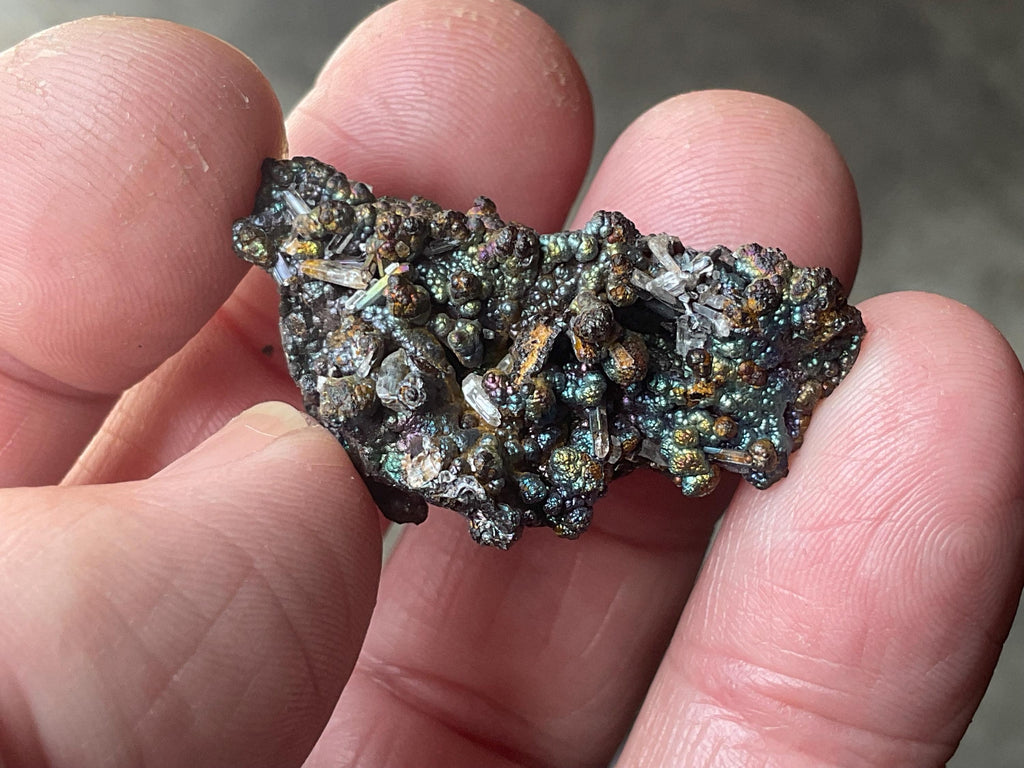 10g Iridescent Goethite/Limonite with Selenite Crystals Specimen 1A from Hubei, China