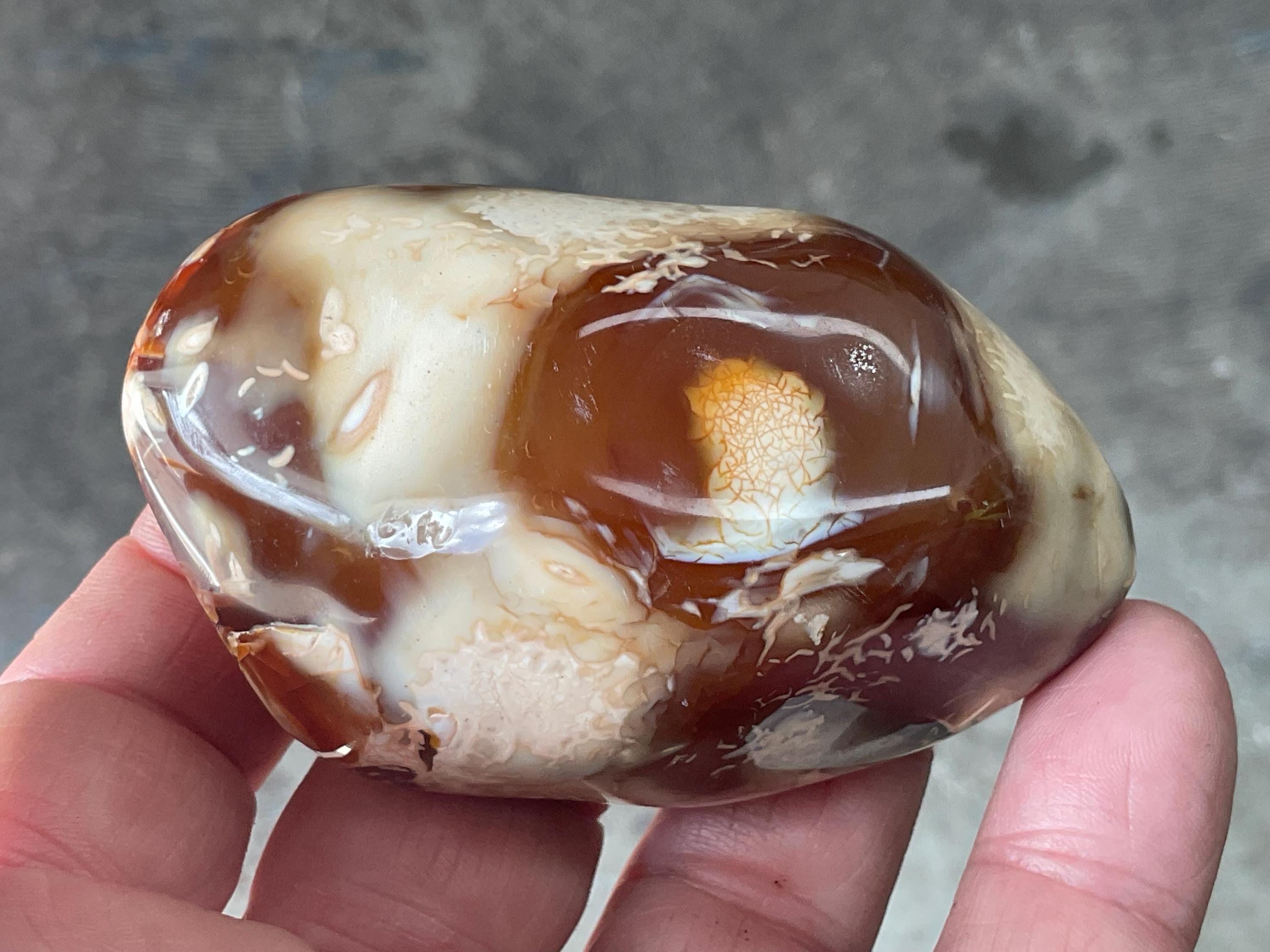 132g Carnelian Orca Agate Palmstone 4C