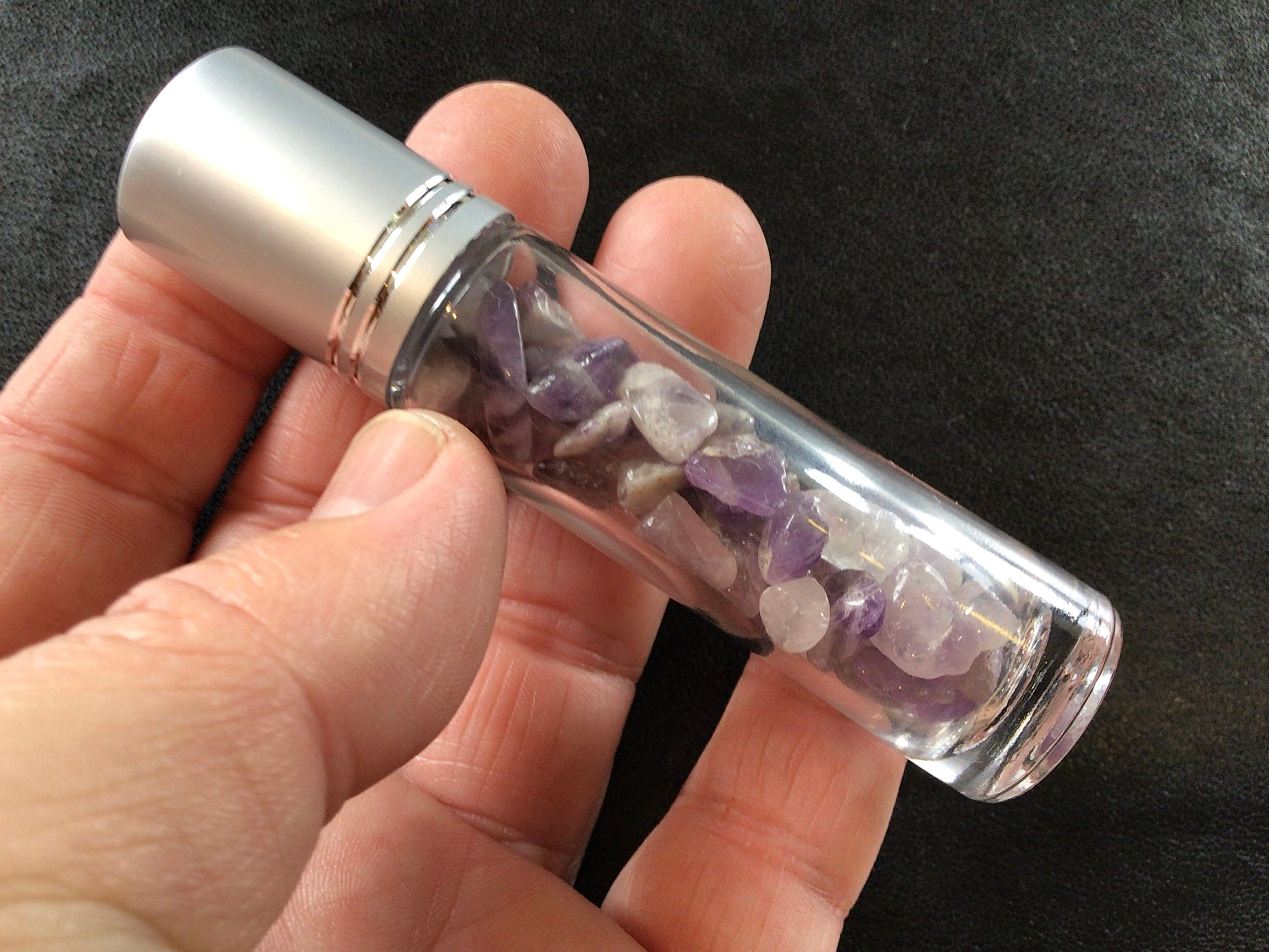 40g Amethyst Crystal Chip Roller Bottle