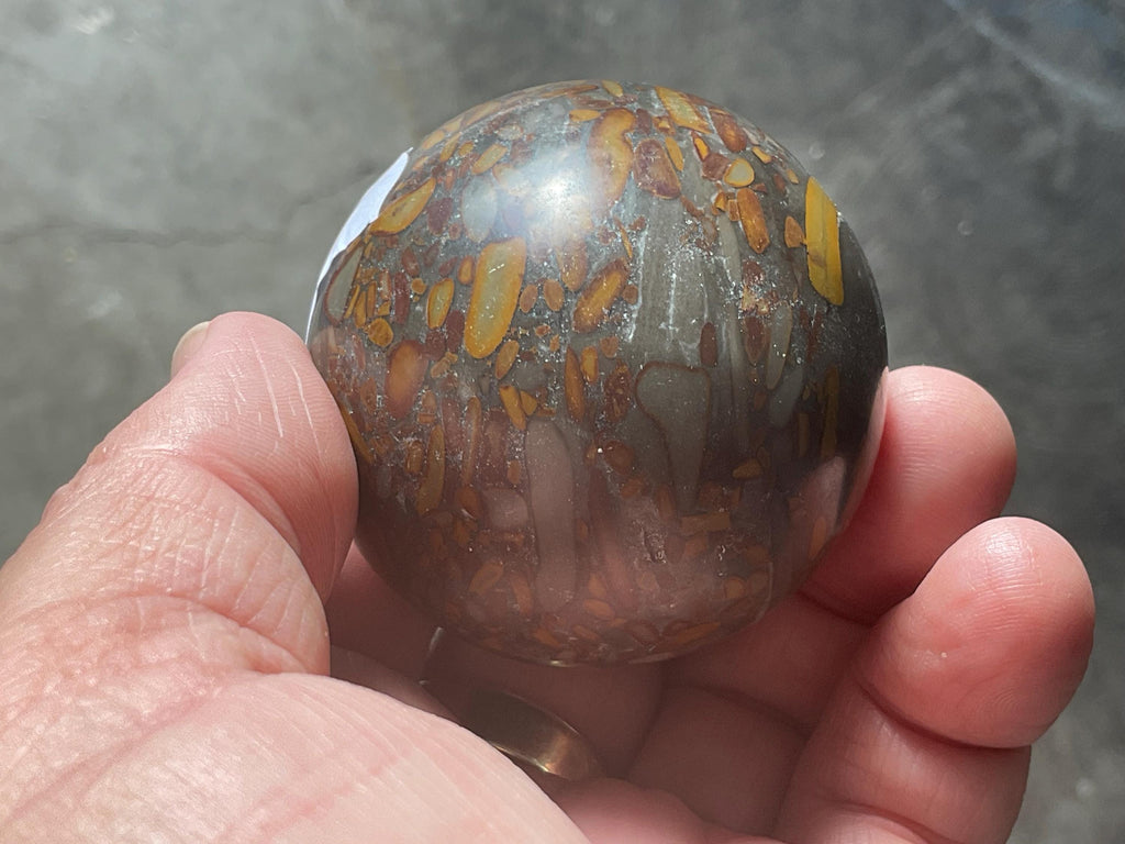 186g Bamboo Jasper Sphere 3A (Perfectly Imperfect)