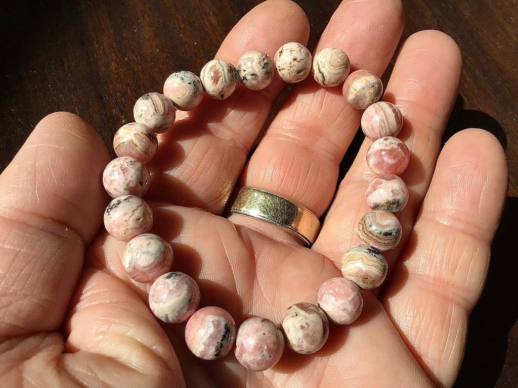 8mm Rhodochrosite Bead Bracelet (21 beads) B