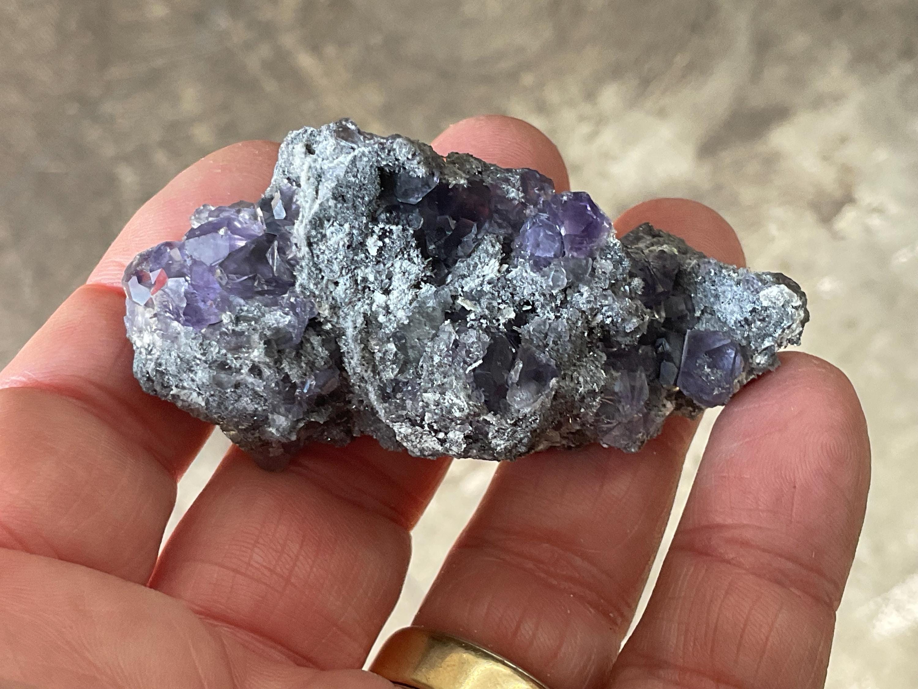 52g Blue/Purple Fluorite in Quartz Specimen 1A from Fujian, China