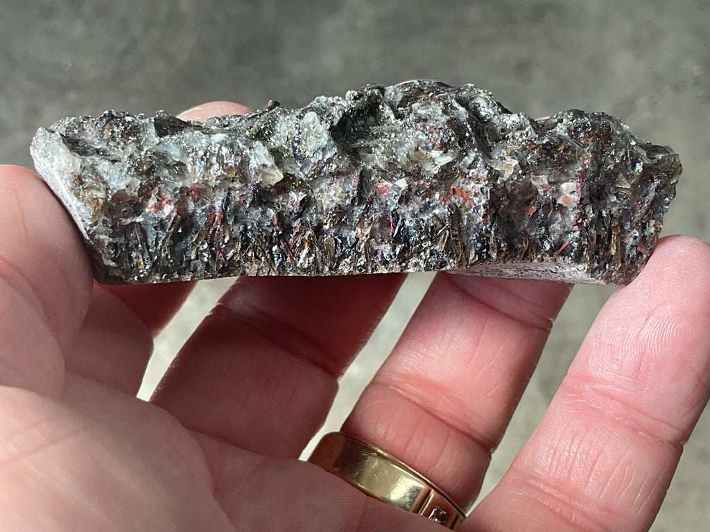94g Pyrite encrusted Calcite on Limonite Quartz Specimen 3B from Fujian, China