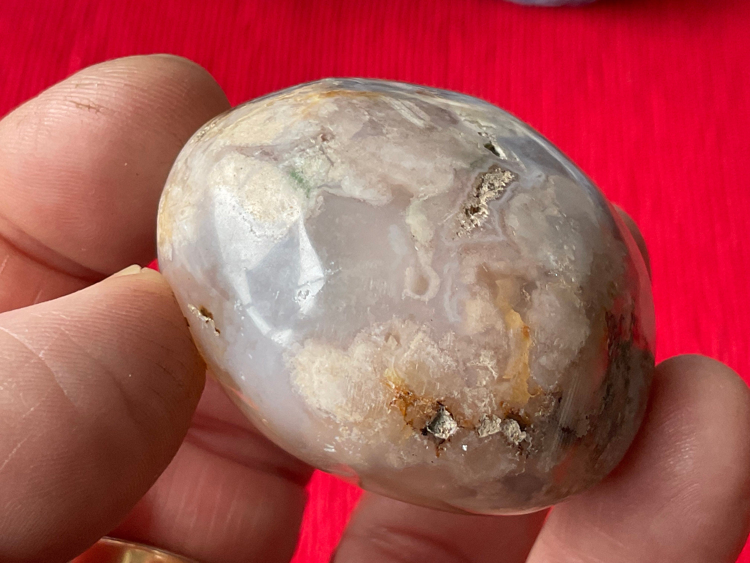 89g Flower Agate Palmstone 8C
