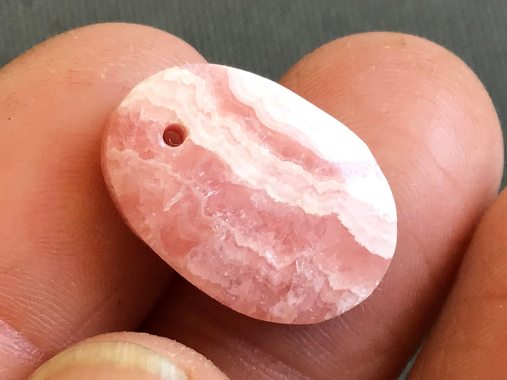 3g Rhodochrosite Drilled Pendant 1A