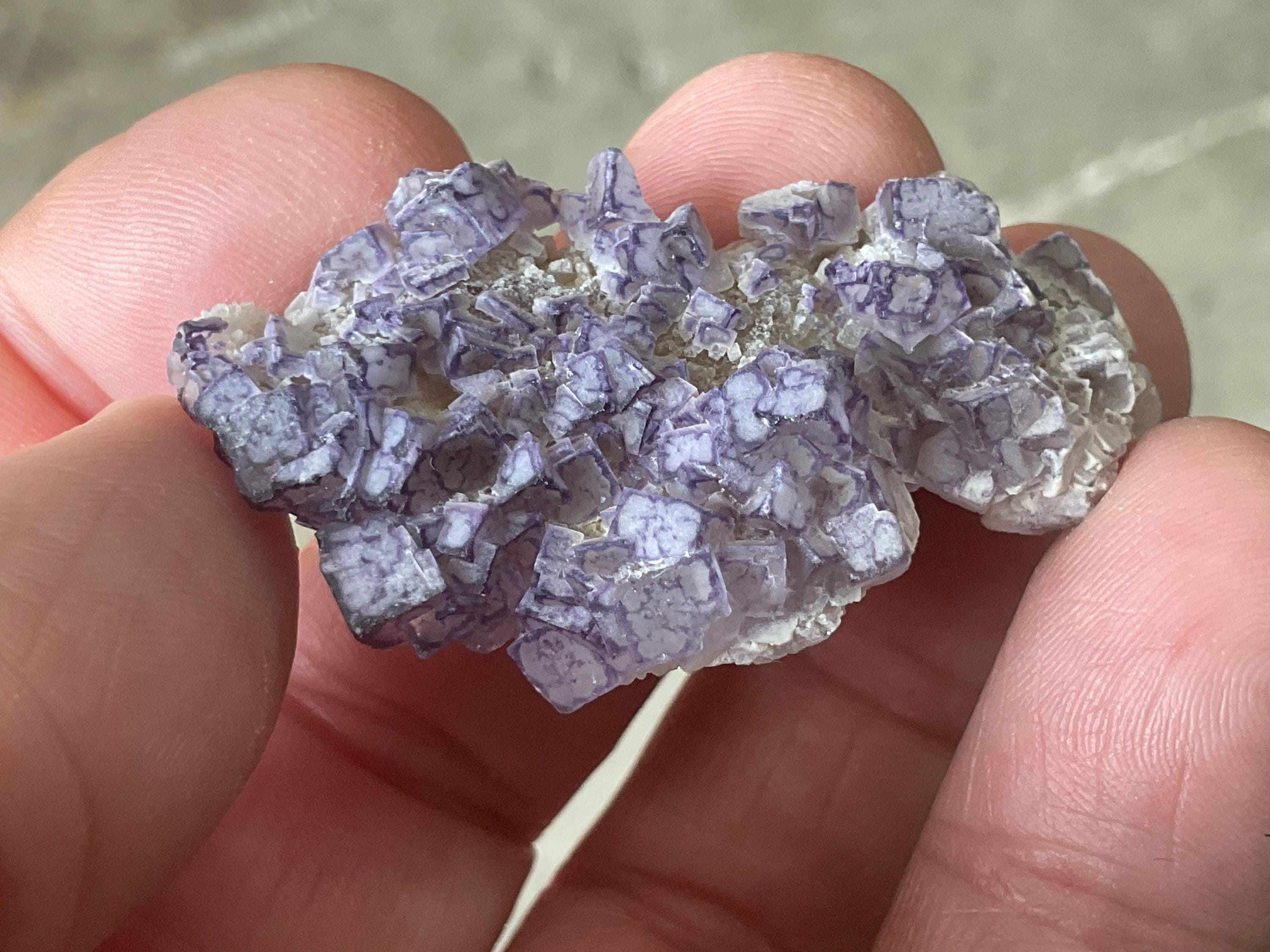 16g Lavender “QR Code” Fluorite Specimen 1C