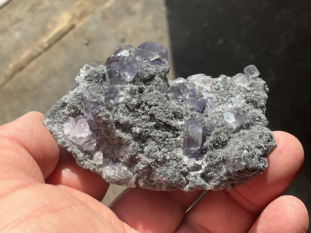 104g Blue/Purple Fluorite in Quartz Matrix Specimen 2B from Fujian, China