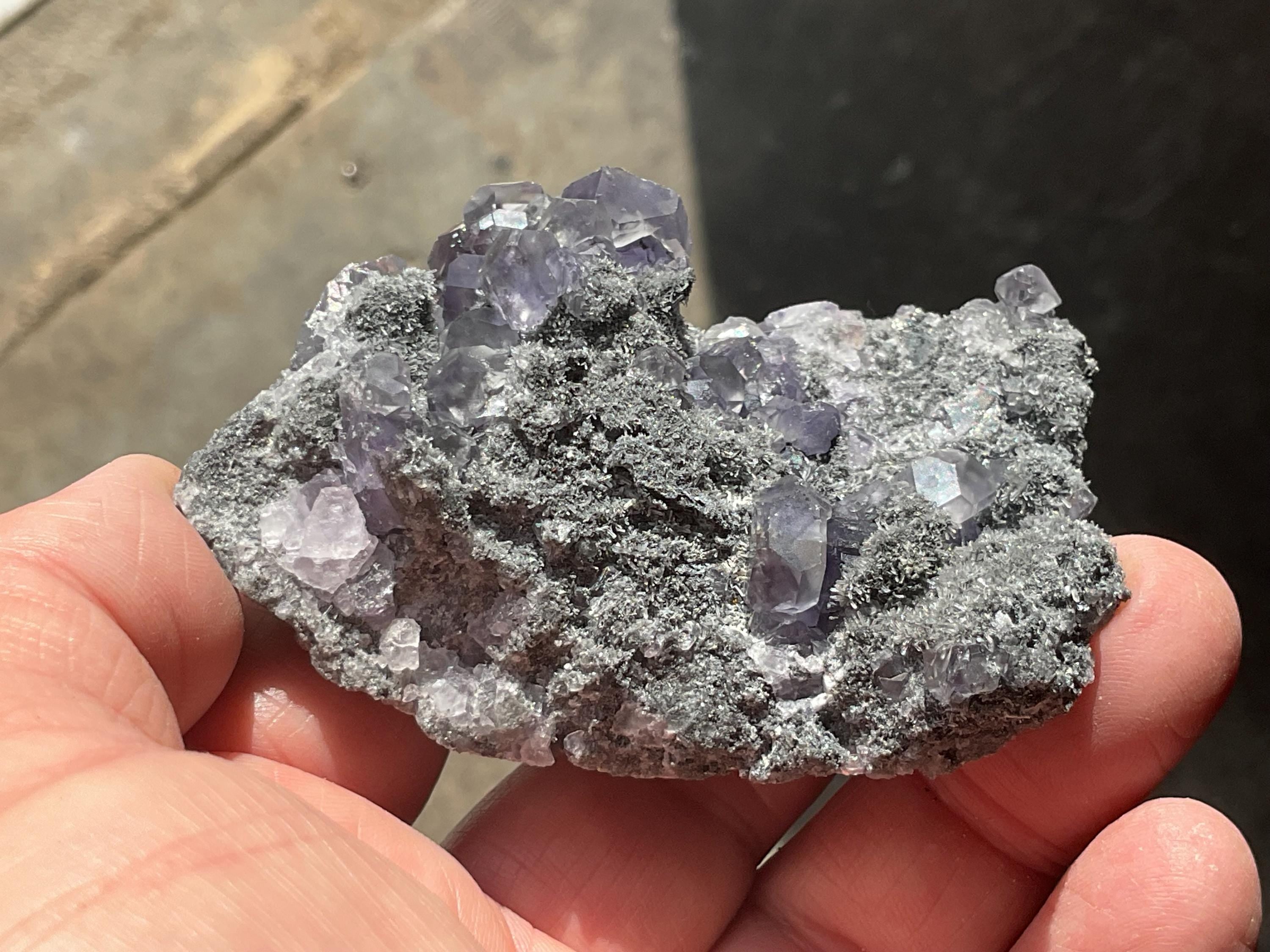 104g Blue/Purple Fluorite in Quartz Matrix Specimen 2B from Fujian, China