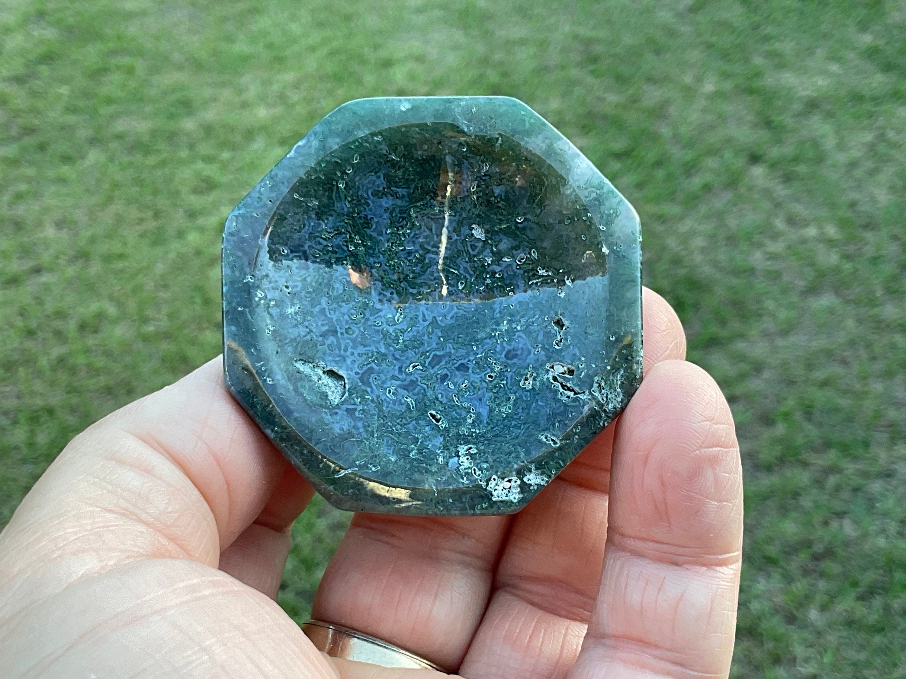 76g Moss Agate Trinket Bowl 5B
