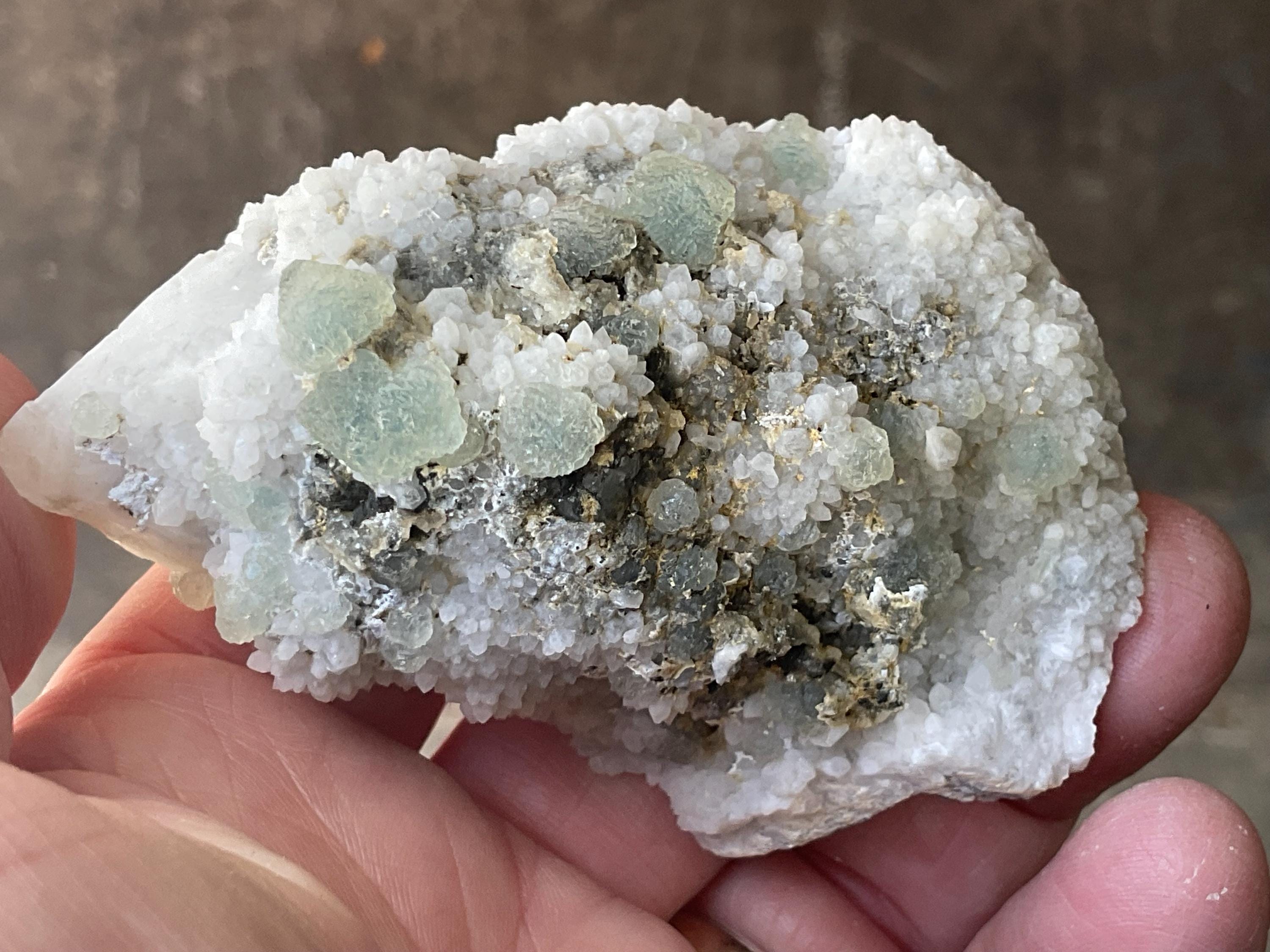 174g Fluorite on Candle Quartz Specimen 2B from Inner Mongolia