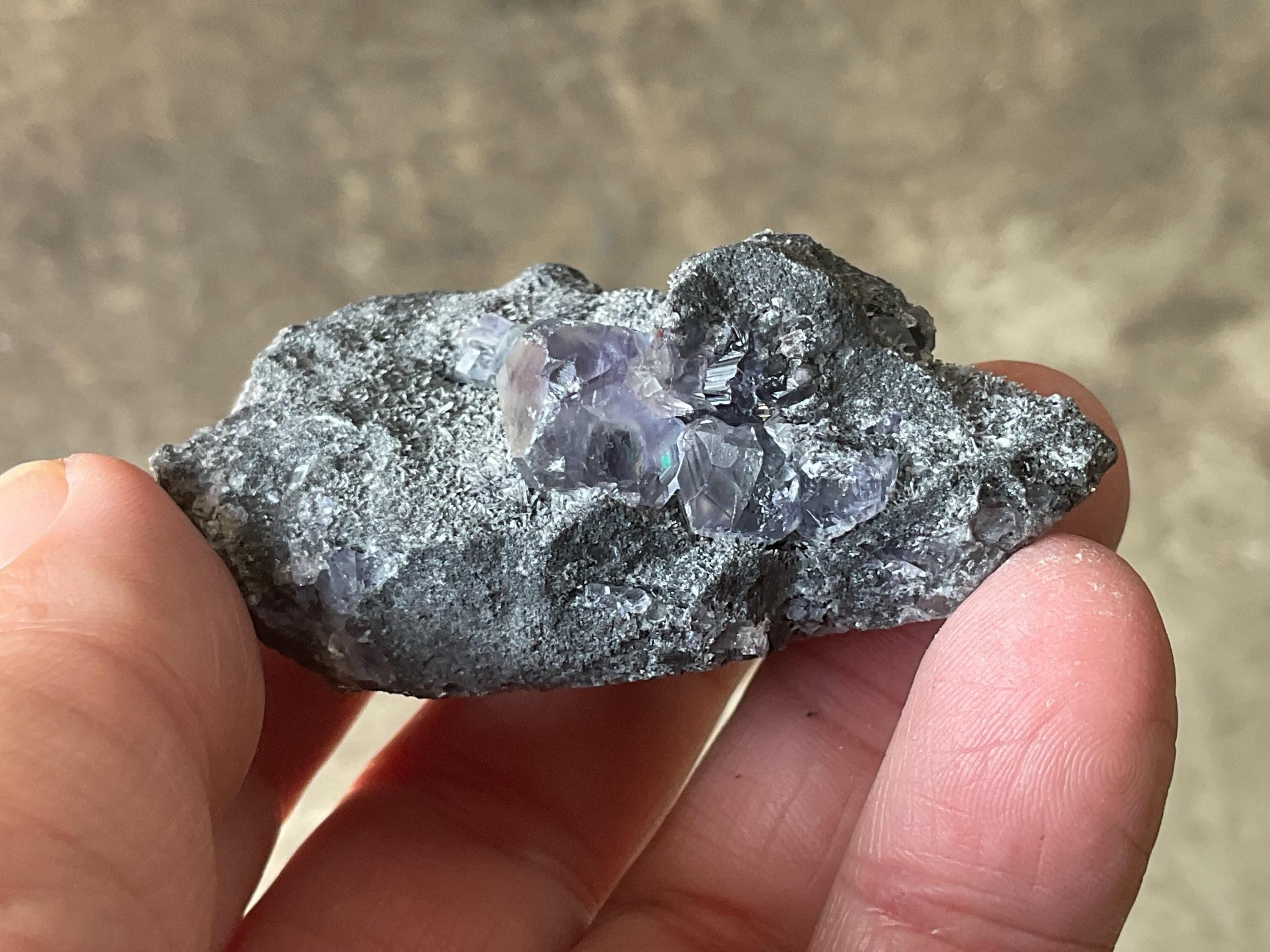 76g Blue/Purple Fluorite in Quartz Specimen 2A from Fujian, China