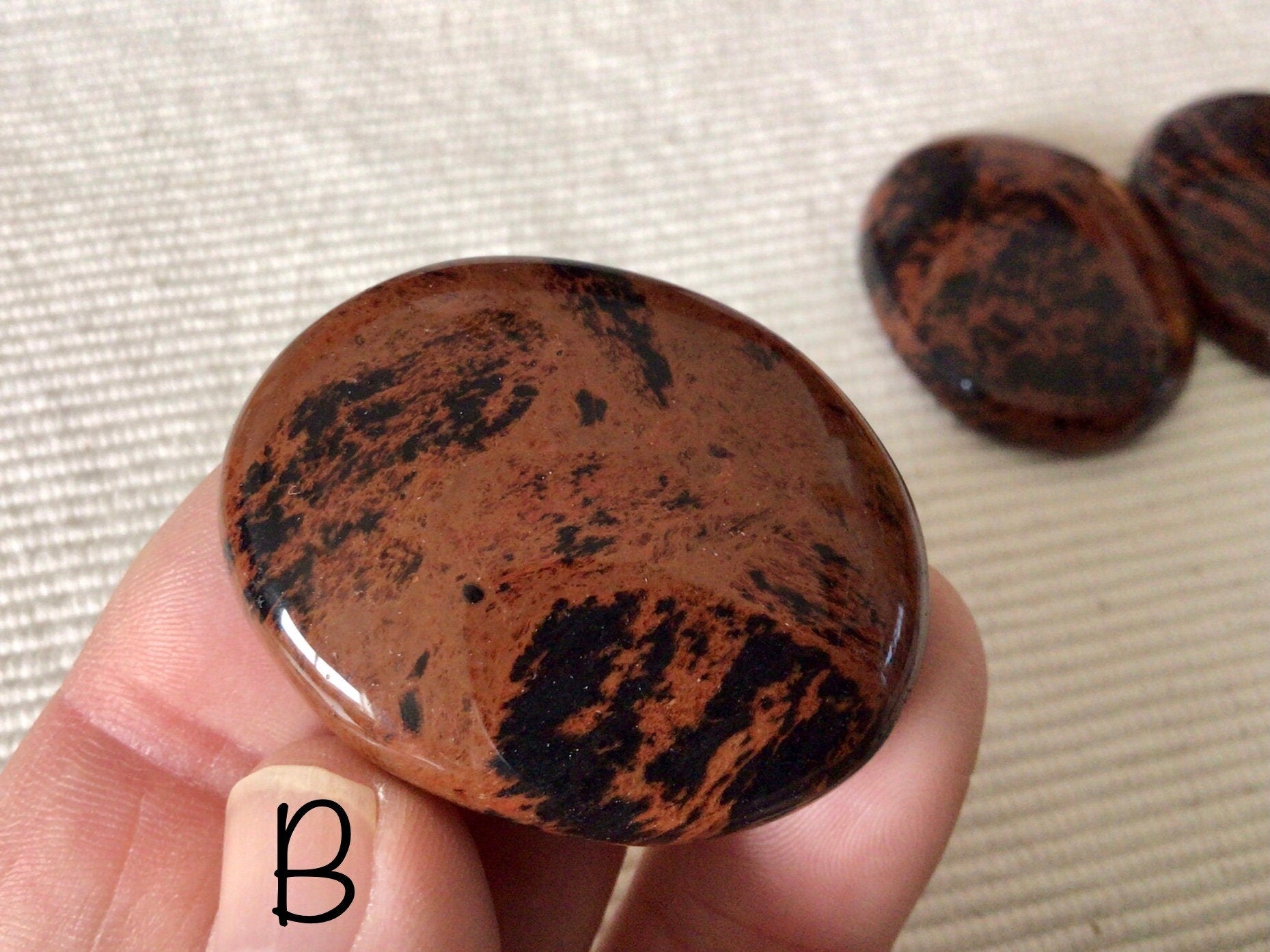 Mahogany Obsidian Thumb Stone/Worry Stone Group 3