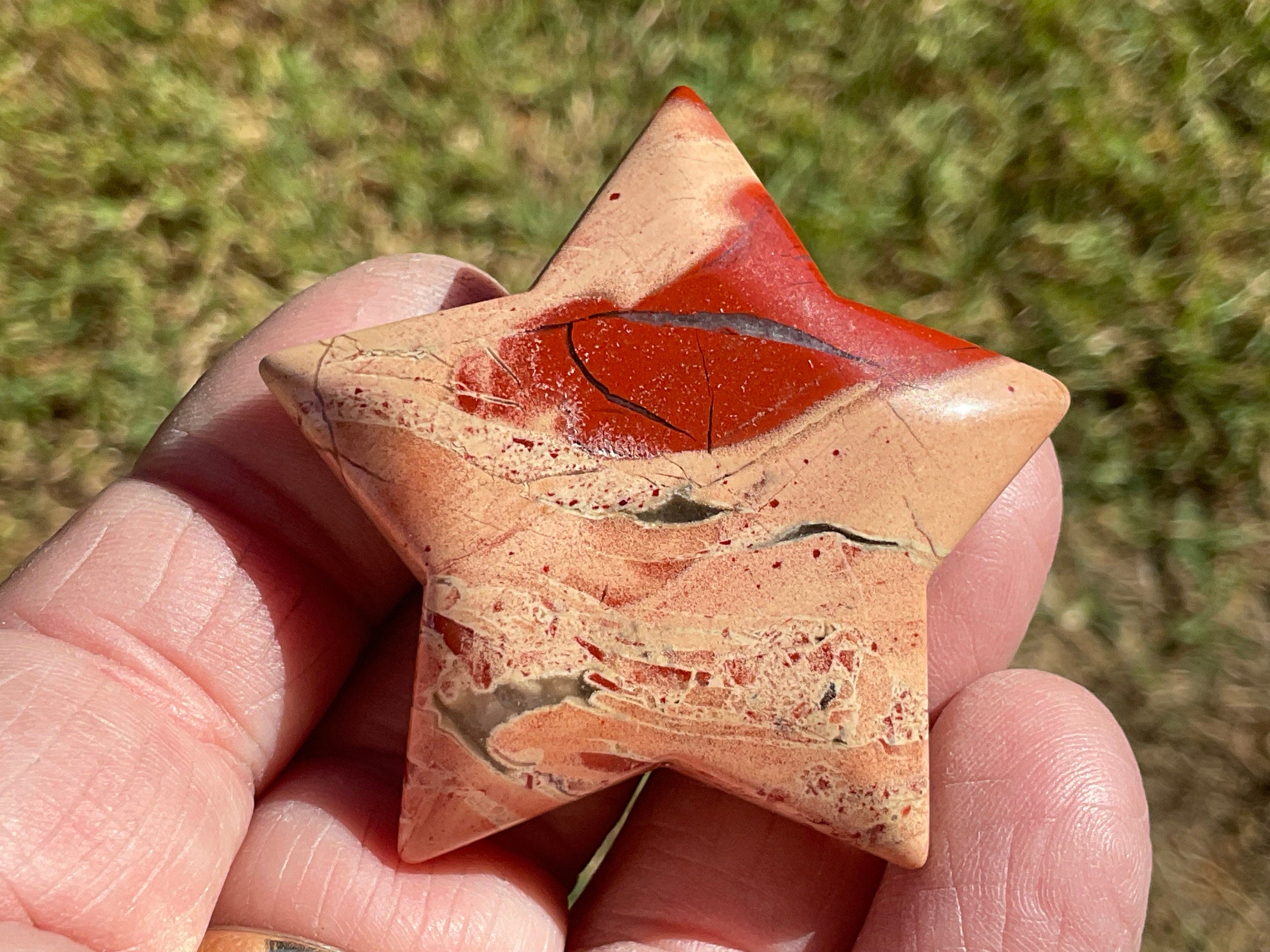 47g Brecciated Red Jasper with Chalcedony Star 4C