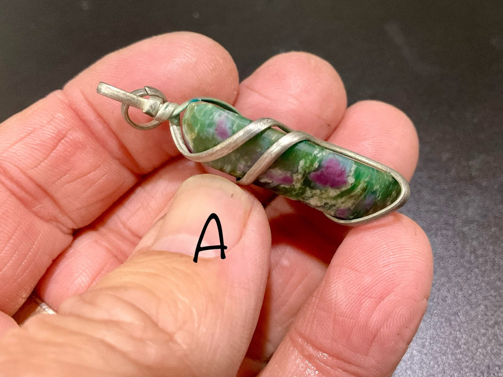 Ruby in Fuschite Wire Wrapped Pendant Group 1
