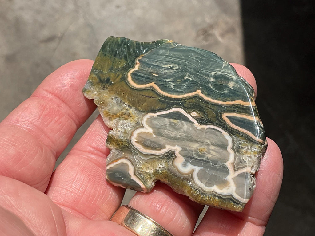 36g ‘Cloud’ Ocean Jasper Polished Slab 1A