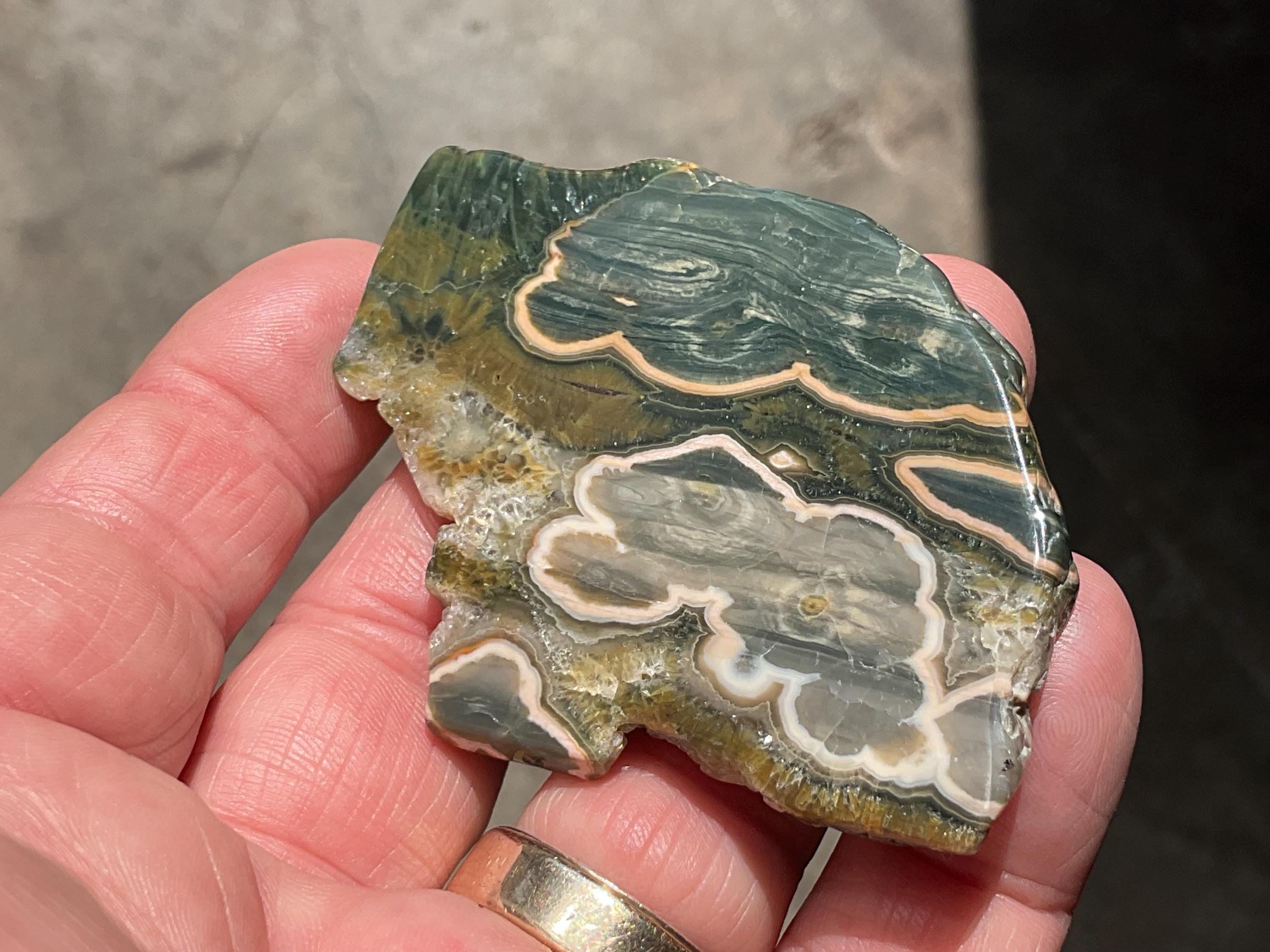 36g ‘Cloud’ Ocean Jasper Polished Slab 1A