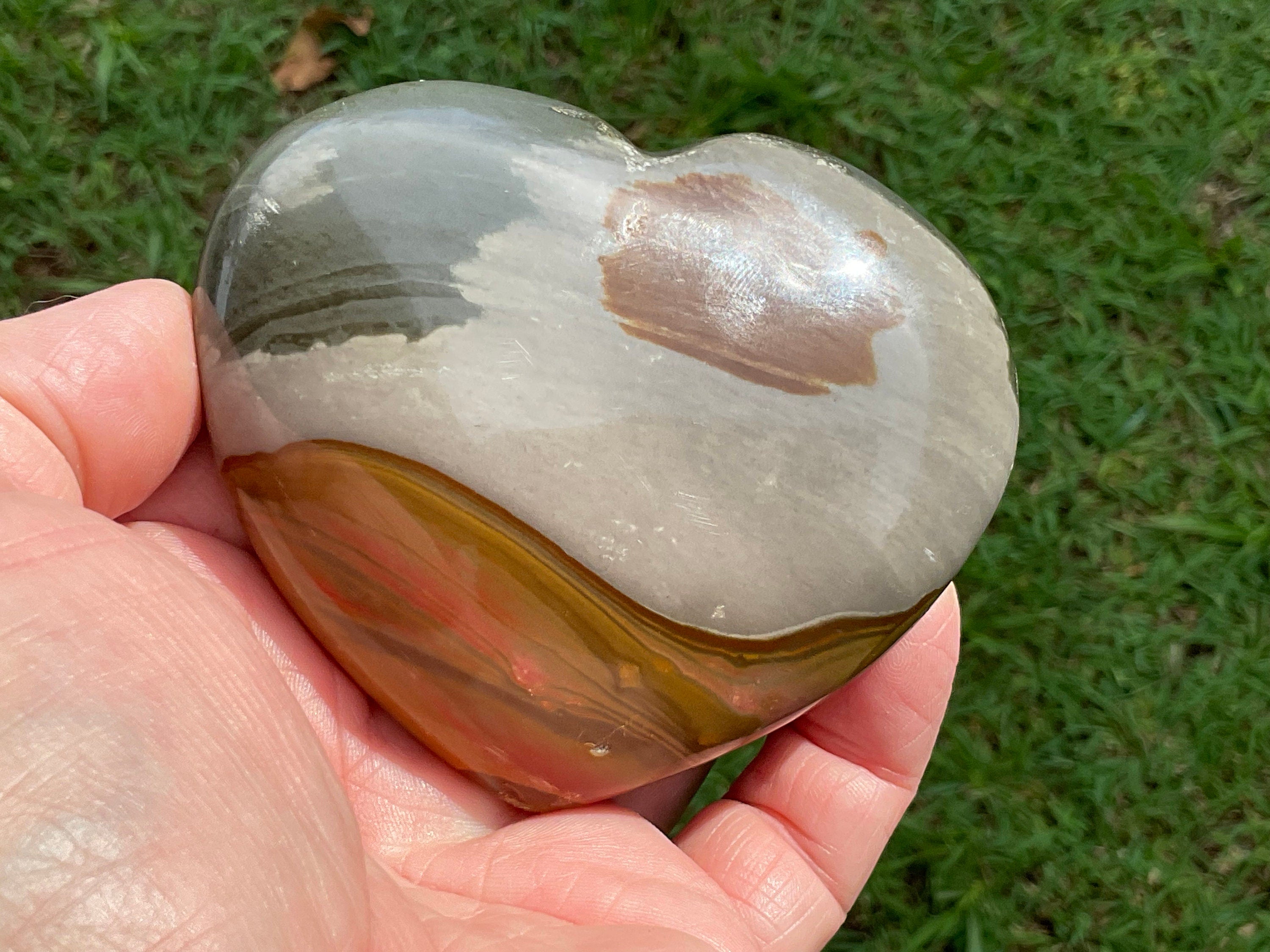 299g Polychrome Jasper Heart 1A