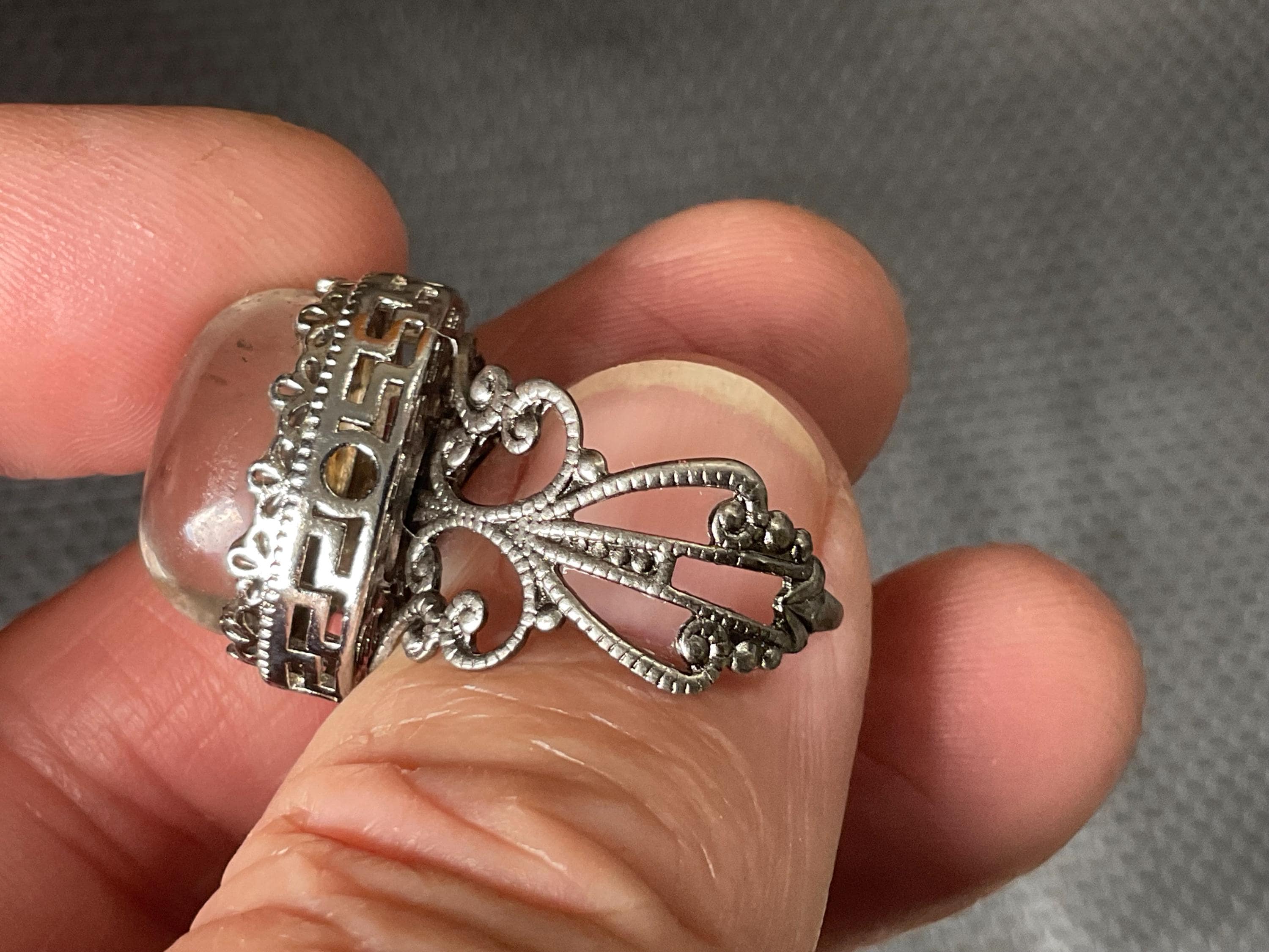 6g Lodelite Cabochon in Antique Style Ring C